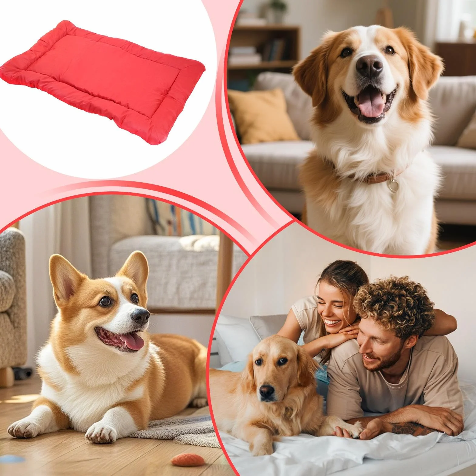Generico Outdoor Dog Bed, Portable Camping Travel Dogs Couch, Waterproof Cloth Washable Waterproof Roll-Up Pet Mat, Suitable for Small, Medium, Large Breeds, Ideal for Indoor, Outdoor, 90x60x3cm