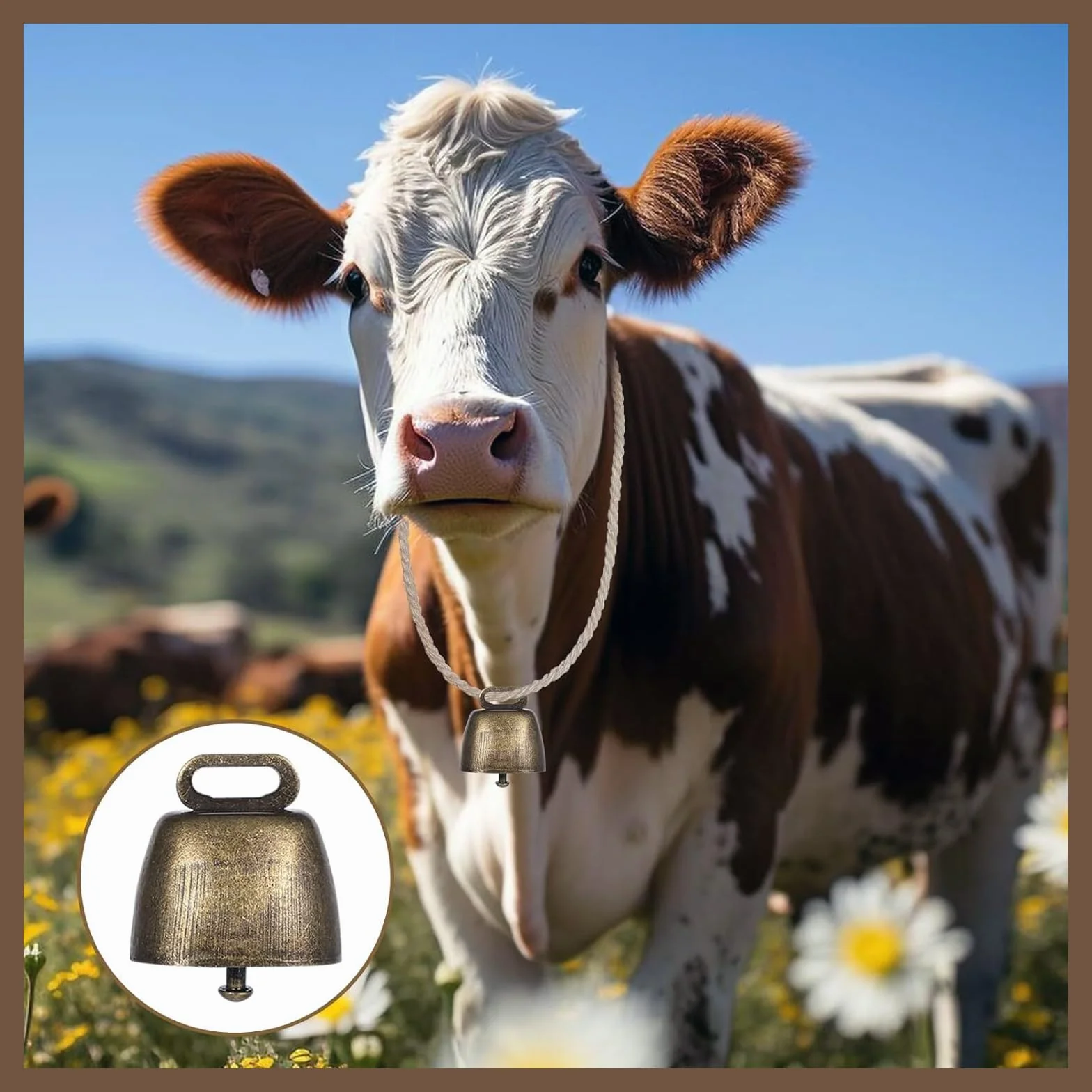 Campane in metallo antico rame per mucca cavallo pecora bovini animali domestici 4pcs