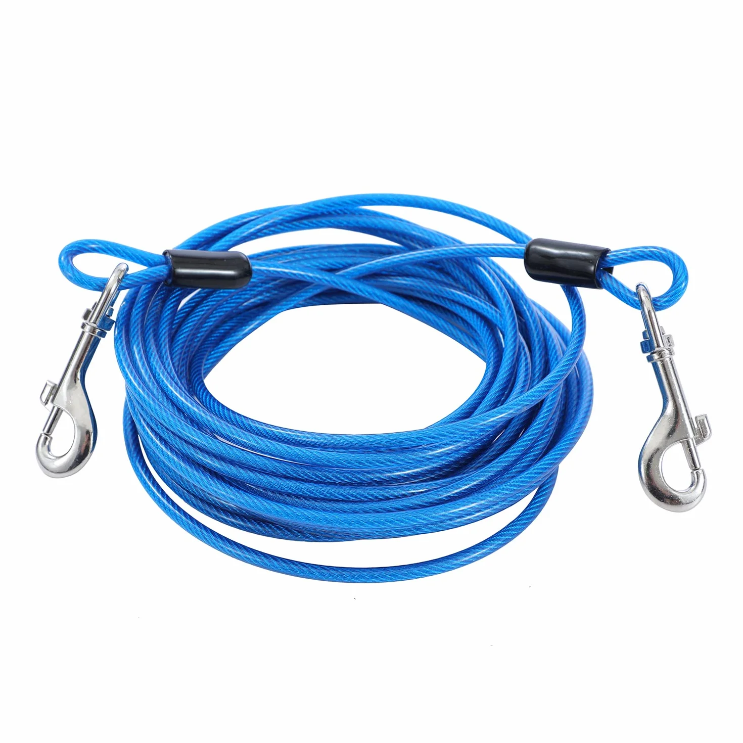 TOPWAY Cavo per Cani 9m Guinzaglio da Cortile per Cani Acciaio Galvanizzato, per Esterni Cortile Campeggio Parco Animali Domestici, Blu