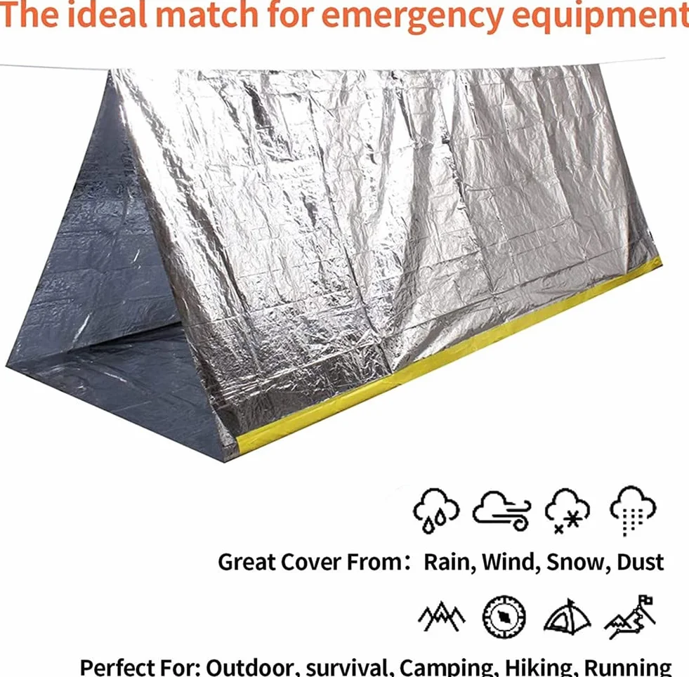 Tenda di emergenza impermeabile in Mylar Thermal Shelter per 2 persone
