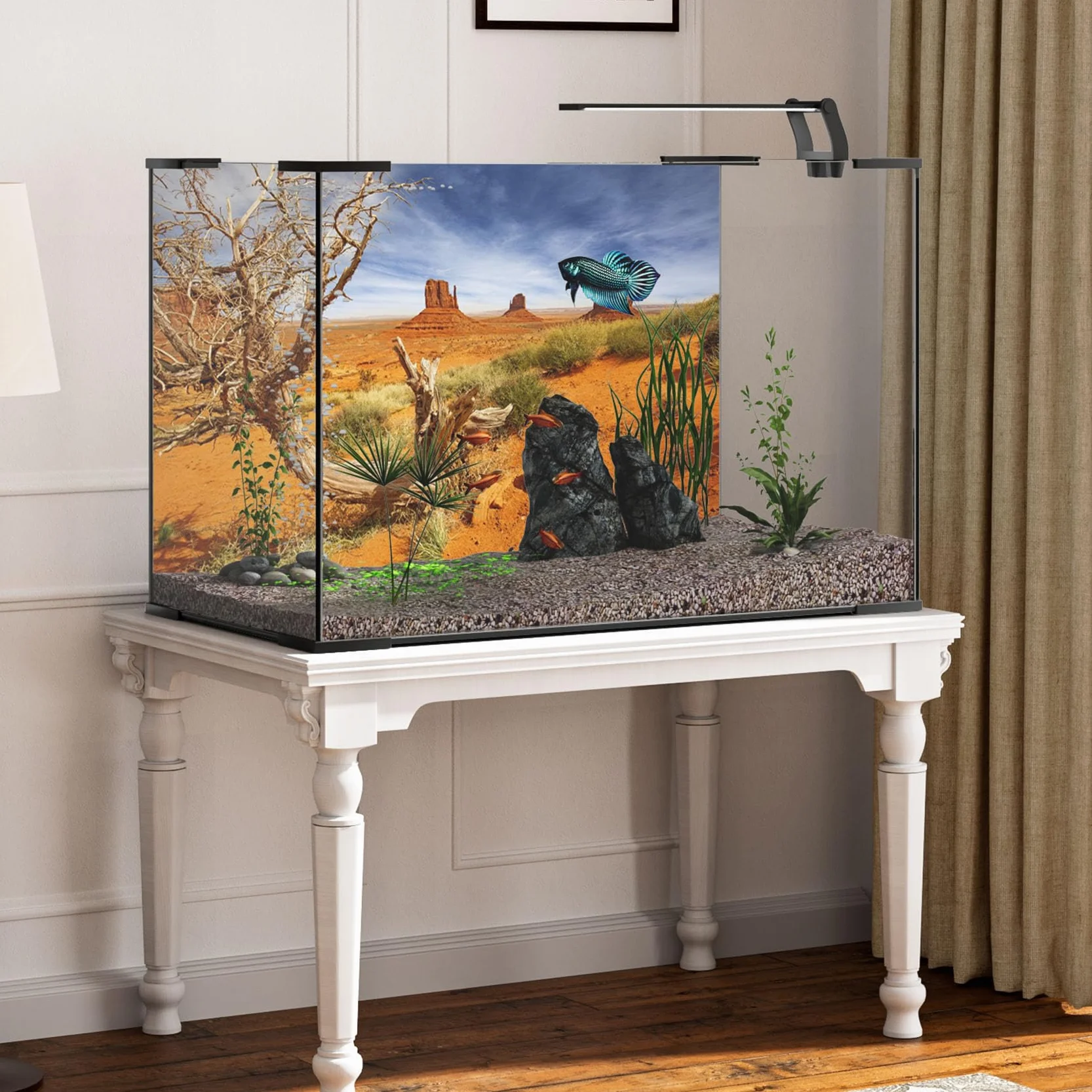120x61cm Rettile Habitat Sfondo Arancione Deserto Terrario Sfondo Vinile Sfondo