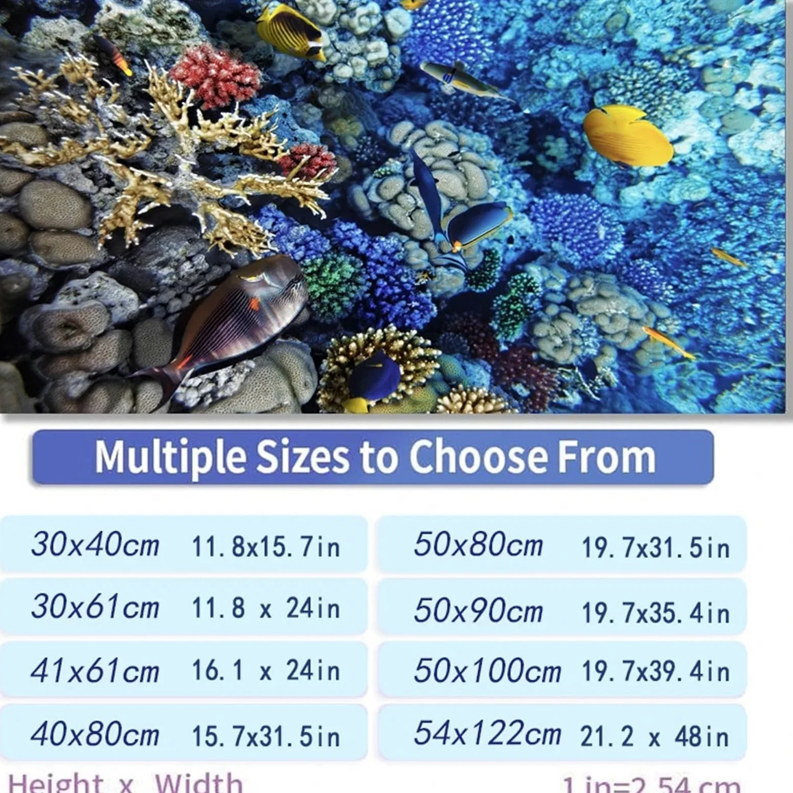 Immagine Di Sfondo Per Acquario Adesivo for sfondo acquario Poster di corallo sottomarino Decorazione for acquario Carta da parati autoadesiva Sfondo 3d Per La Decorazione Di Acquari(50x100cm)