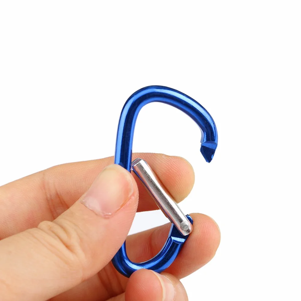 20Pcs 5cm Alluminio Moschettone Set, Mini Portachiavi, Campeggio Gancio a Molla