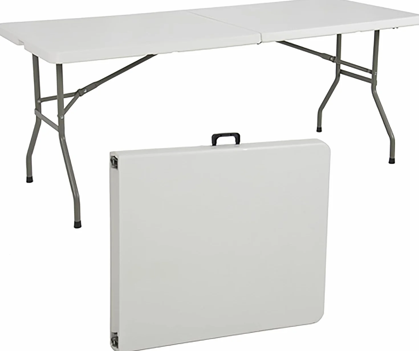 Tavolo Pieghevole da Giardino Perfetto Come Tavolo da Campeggio, da Buffet, da Cucina | Tavolini pieghevoli a Valigetta con Maniglia tavolo pieghevole salvaspazio (180x70x74)