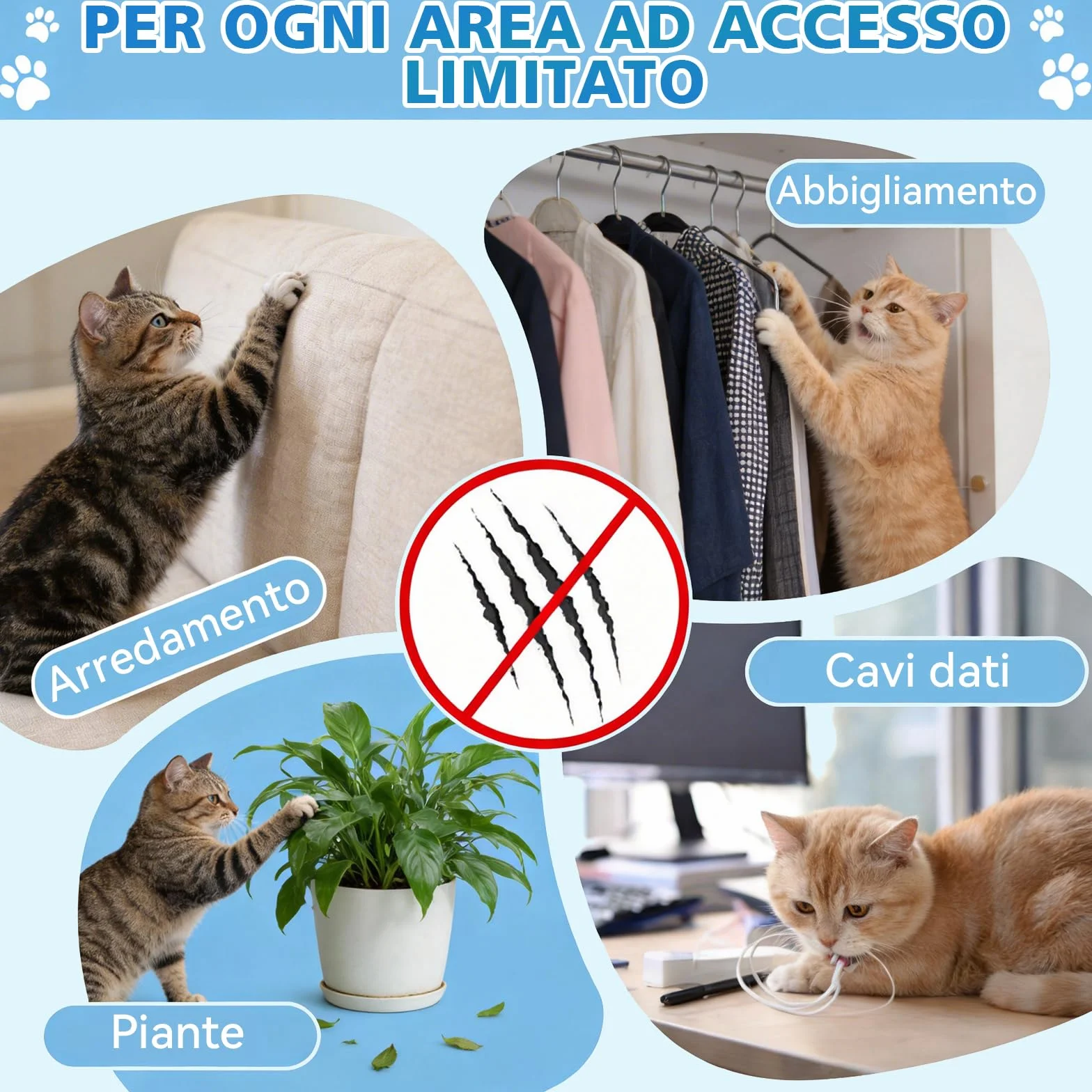 Spray Repellente per Gatti – Repellente per Gatti & Dissuasore per Gatti Naturale – Efficace Disabituante Gatti per Interni ed Esterni – Spray che Allontana Gatti e Protegge Mobili, Giardino e Divani