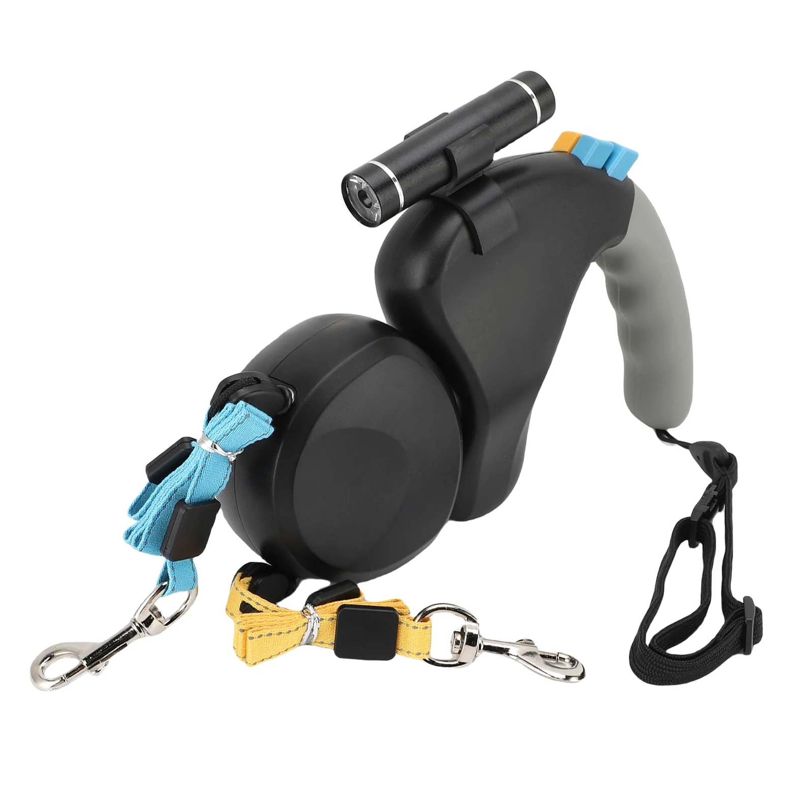 Generic Guinzaglio Doppio per Cani con Luce LED per 2 Cani, Guinzaglio Retrattile con Assorbimento degli Urti, Rotazione a 360°, 9,84 Piedi, per di Piccola e Media Taglia (BLACK)
