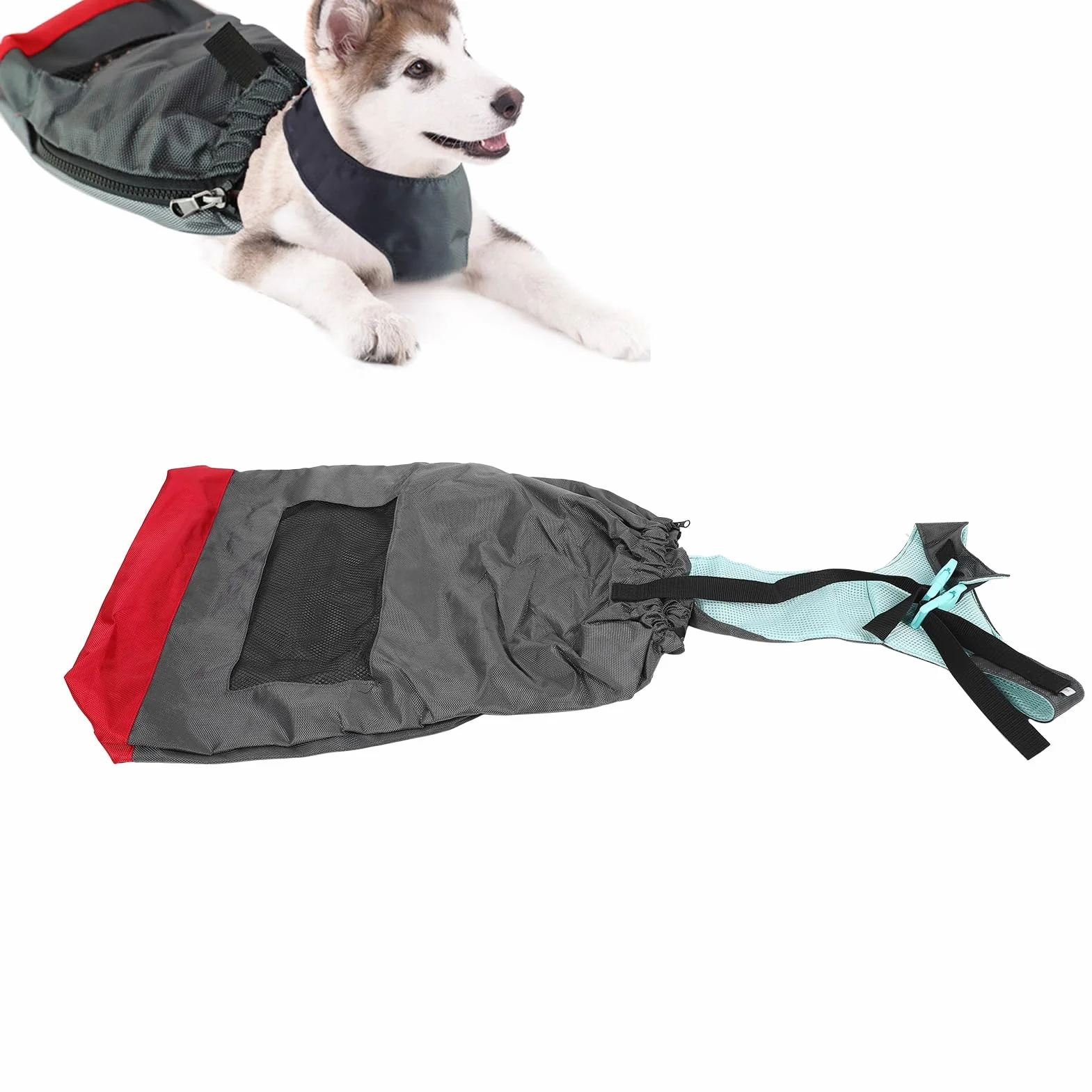 Tissting Zaino da Trascinamento per Animali Disabili, Sacchetto di Traino per Cani e Gatti Paralizzati Protettivo con Tessuto Oxford Resistente, Traspirante e Comfortevole per Prot (XXS)