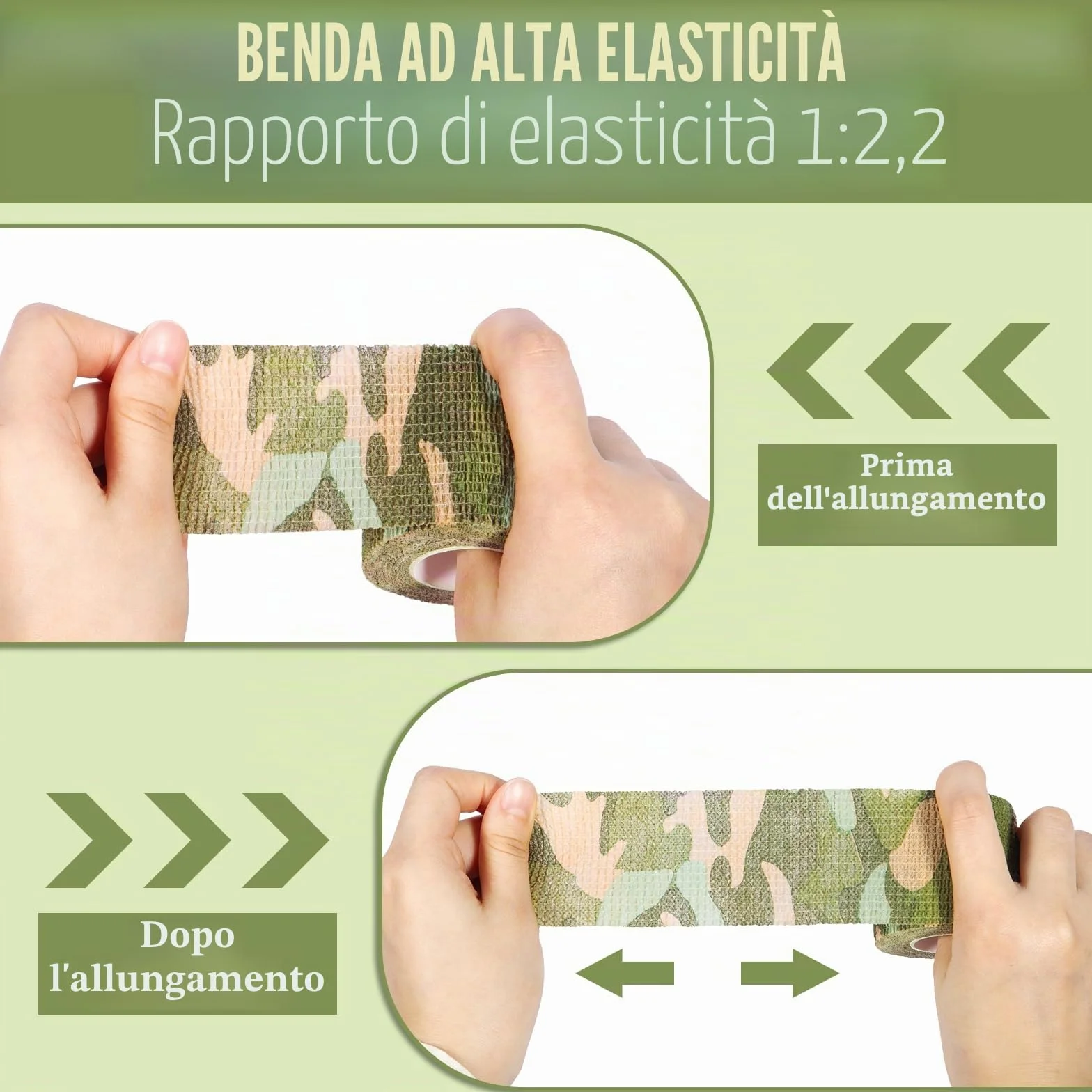 16 Rotoli Benda Elastica Autoadesiva, 5cmx4,5m Benda Elastica Coesiva, Nastro Crossfit, Garza Adesiva Coesiva Benda per Sportivo, Dita, Caviglia, Ginocchia, Gatti, Cani, Cavalli, Mimetico