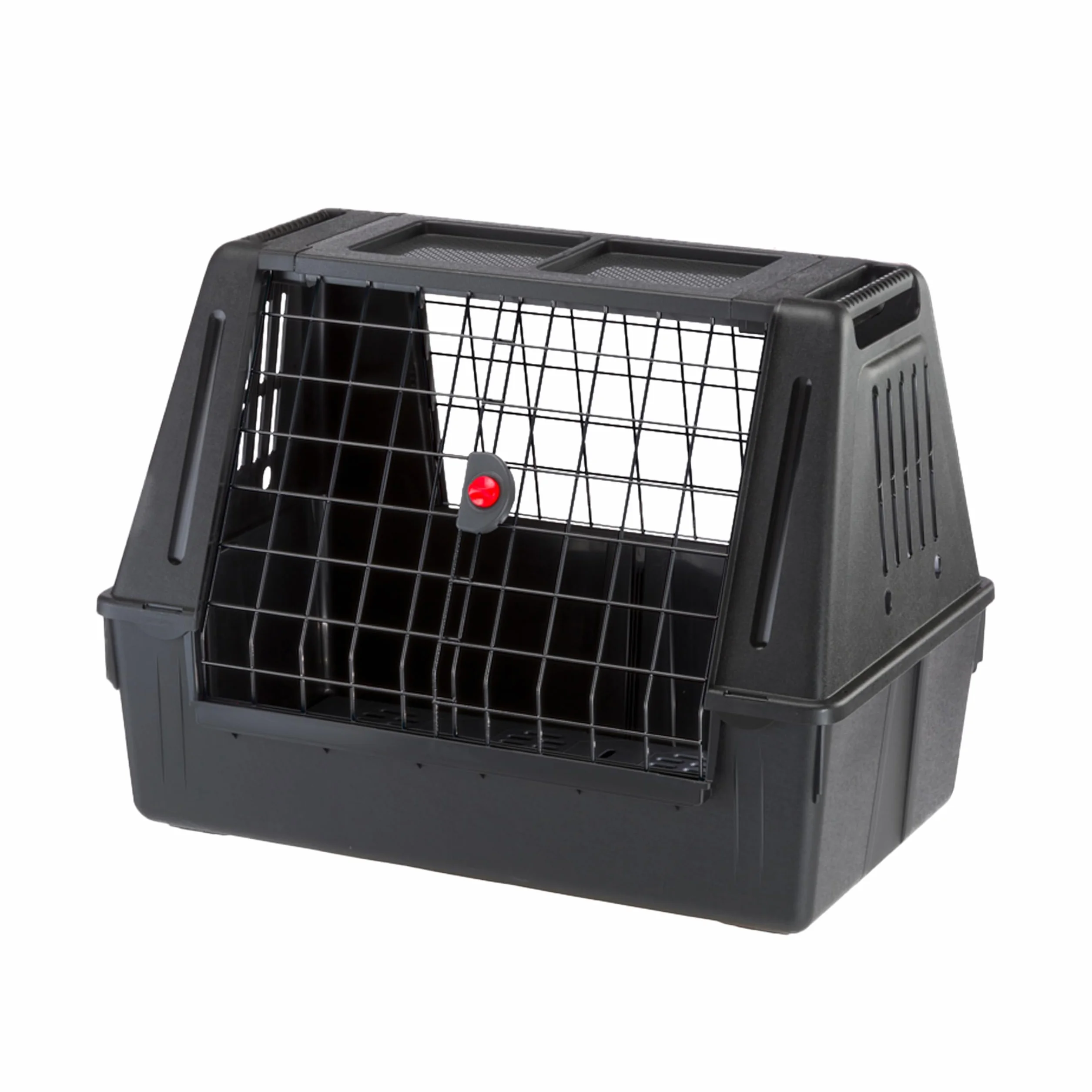 Ferplast ATLAS CAR 80 SCENIC Trasportino per Cani da Auto con Doppia Finestra, Tappeto Drenante, Portaoggetti, Maniglie, Doppia Apertura Scorrevole con Chiusura Sicura, Max 20 kg, 82 x 51 x h 61 cm