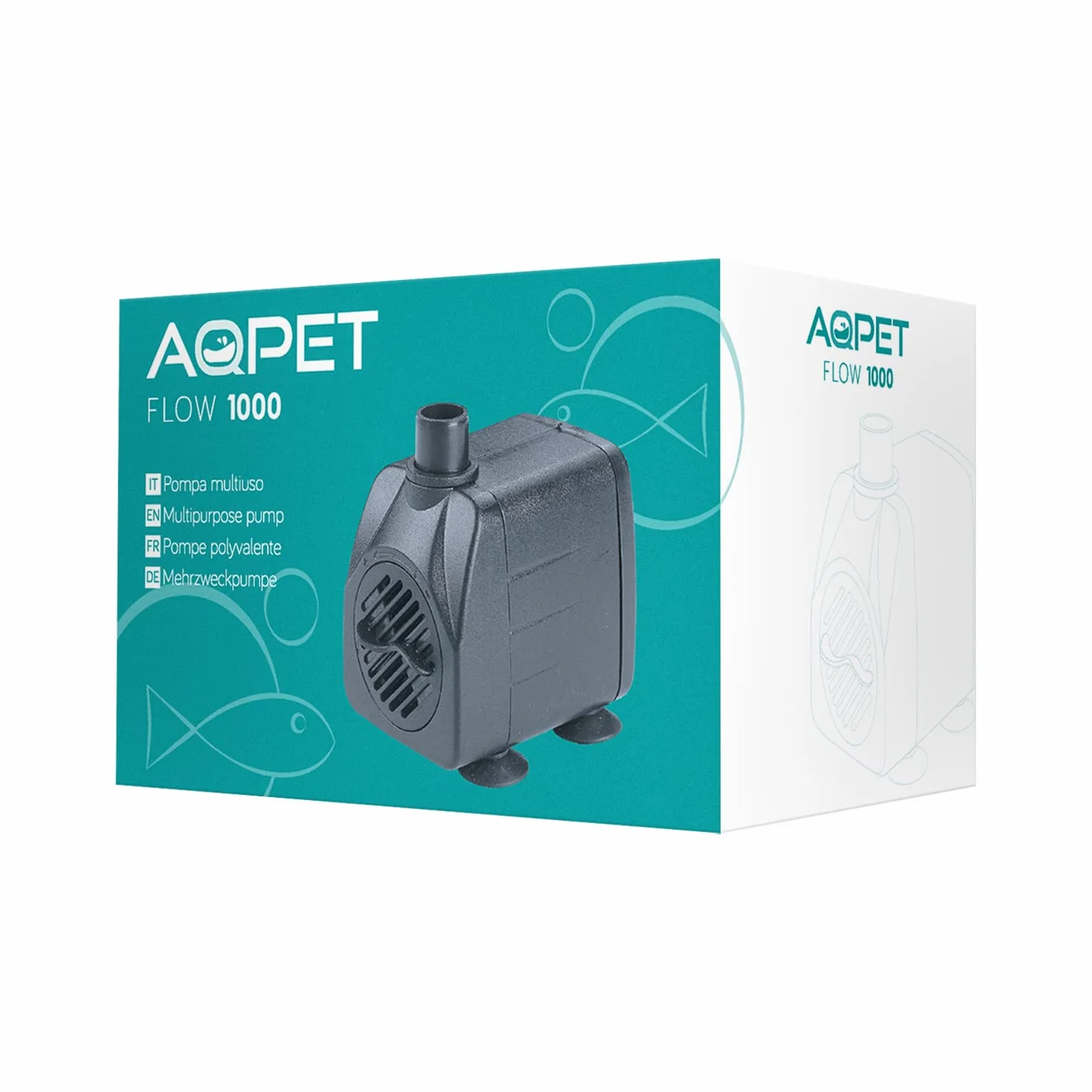AQPET Flow Pompa Sommergibile per Acquari e terrari con Portata Regolabile,Flow 1000 portata regolabile max 1000 lt/h