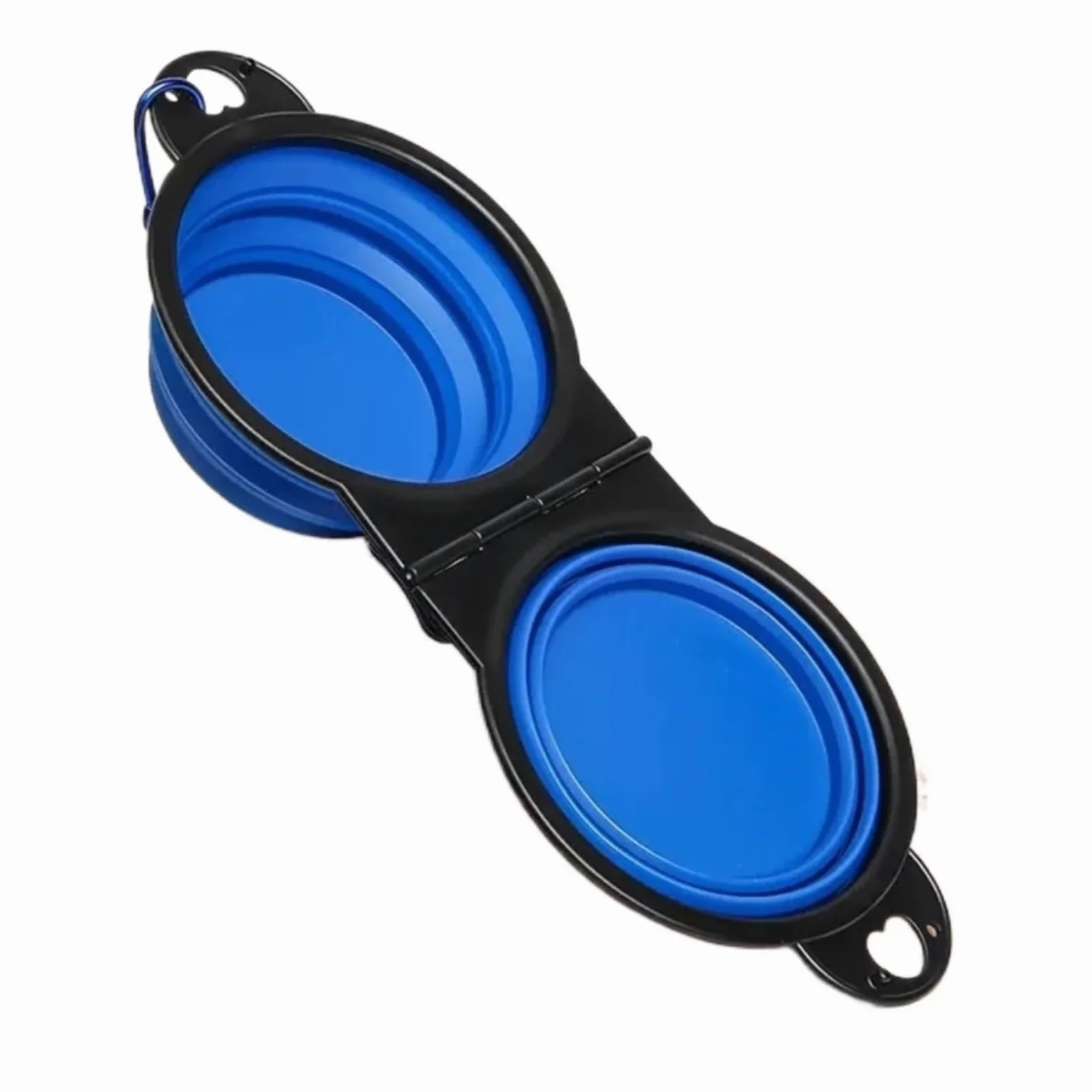 Genérico 1pc 2-in-1 Pieghevole Doppia Ciotola Alimentazione Portatile da Viaggio all'aperto(Blue)