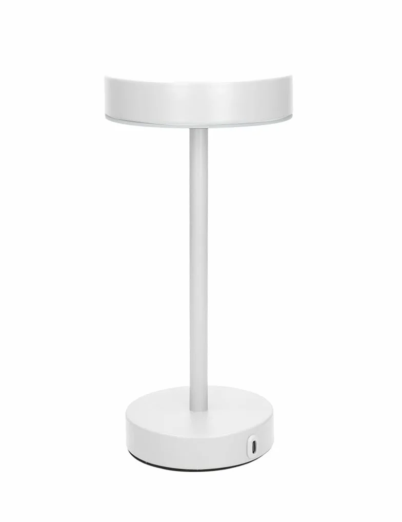 BRANDANI Lampada Frisbee led con sistema touch con graduali livelli di intensità Ø12xh25 cm (Bianco opaco)