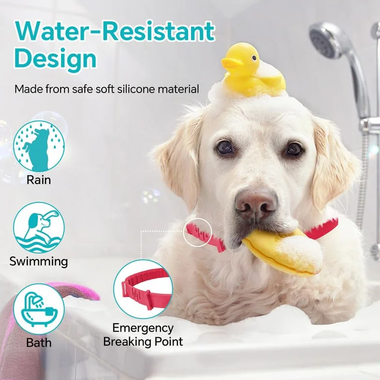 WEALLIN Collare Calmante Anti-Ansia per Cani, Regolabile Impermeabile Feromoni Naturali 60 Giorni Rosso