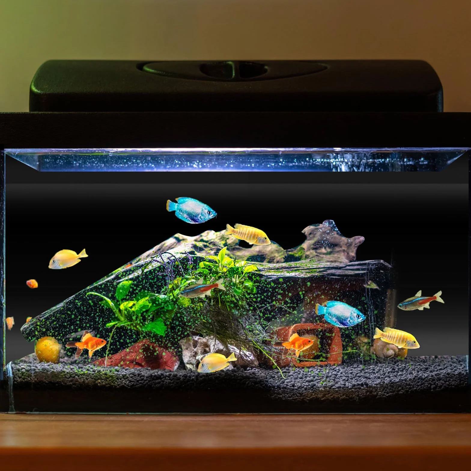Adesivo Statico Sfondo Acquario 40x400 cm Pellicola per Parete Posteriore dell' Acquario Nera con Adesivo Pellicola Autoadesiva per Acquario Pellicola di Sfondo Acquari per Terrari(Nero)
