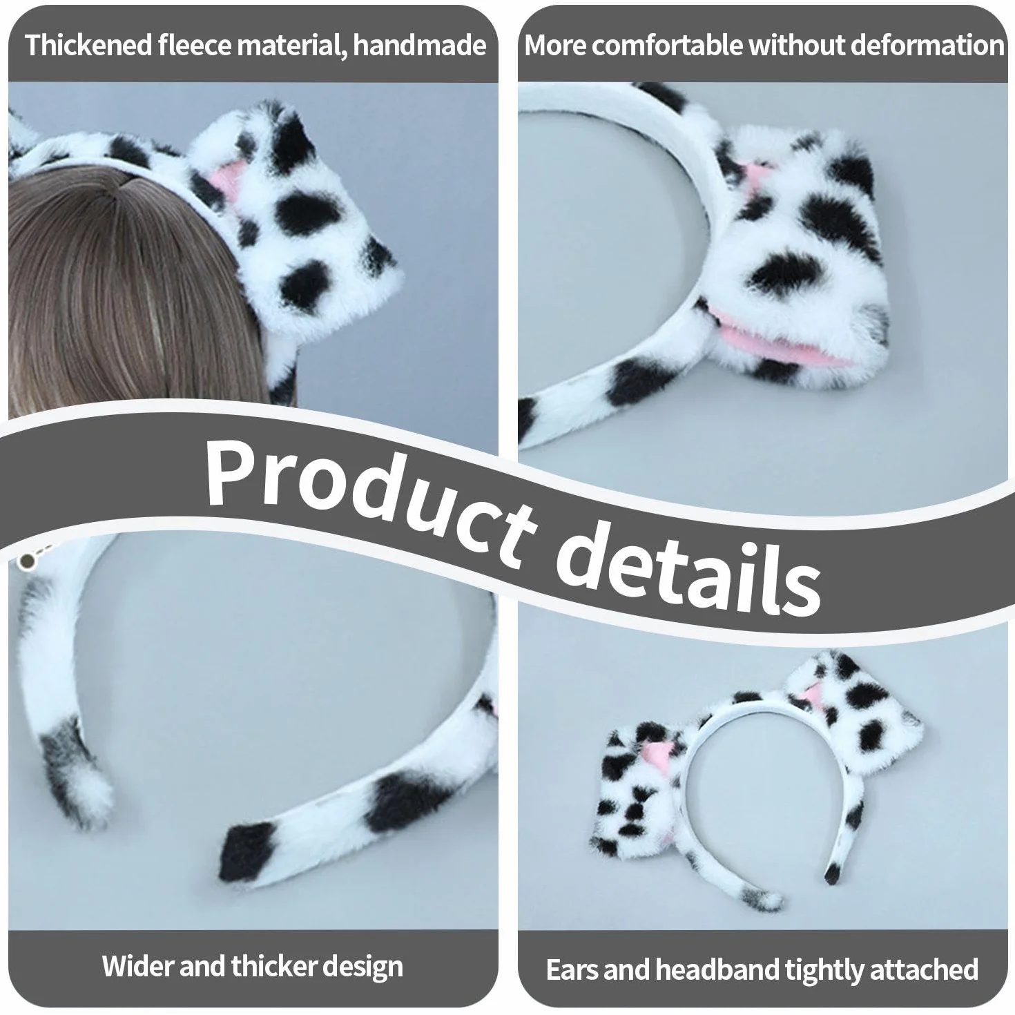 Confezione Da 2 Fasce Per Orecchie Per Cani, Graziose Fasce Per Capelli In Peluche, Copricapo Da Cartone Animato, Accessori Per Prestazioni Per Donne, Accessori Di Abbigliamento