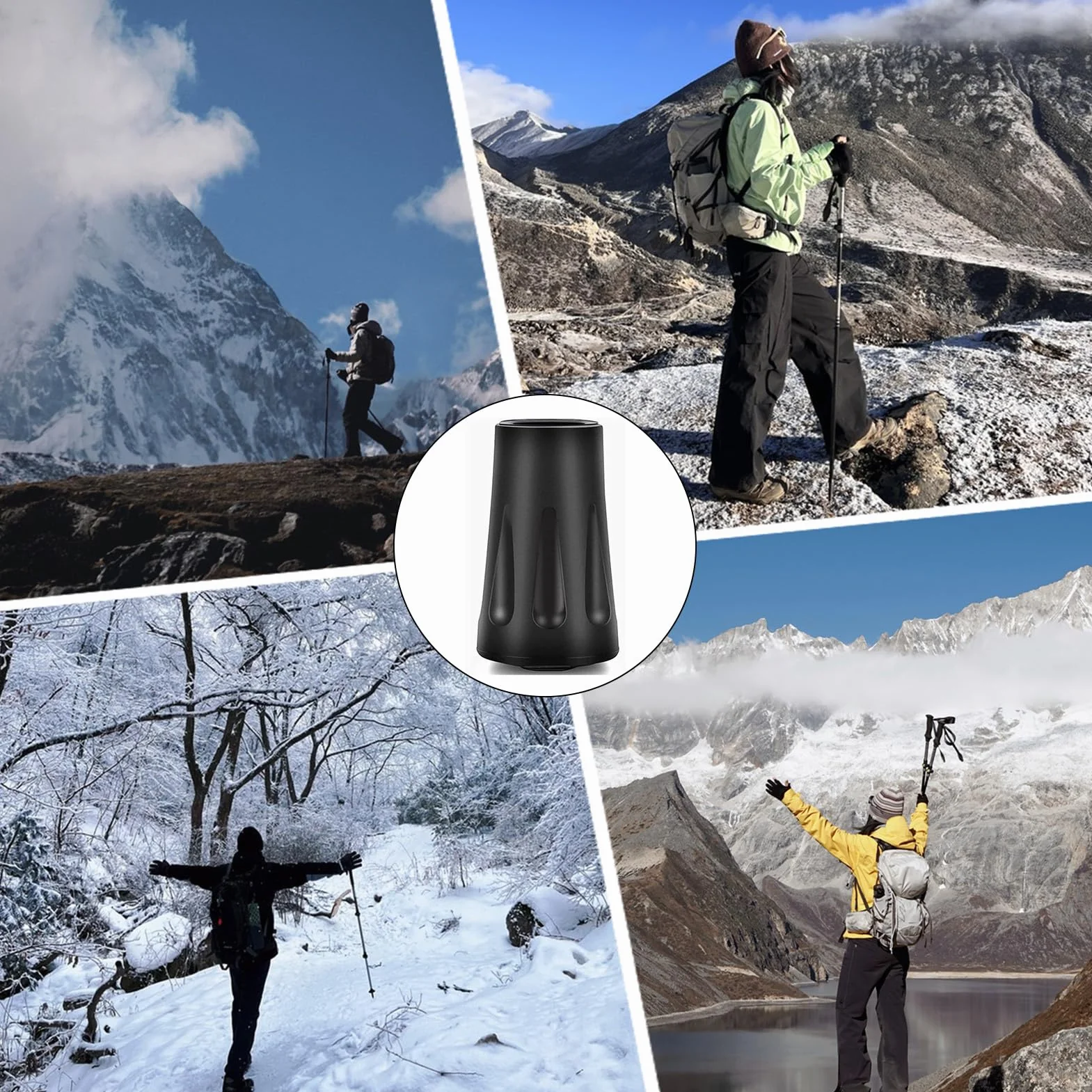 Gommini in Gomma per Bastoncini da Trekking - Anti-Rumore e Anti-Scivolo | Protezione Universale