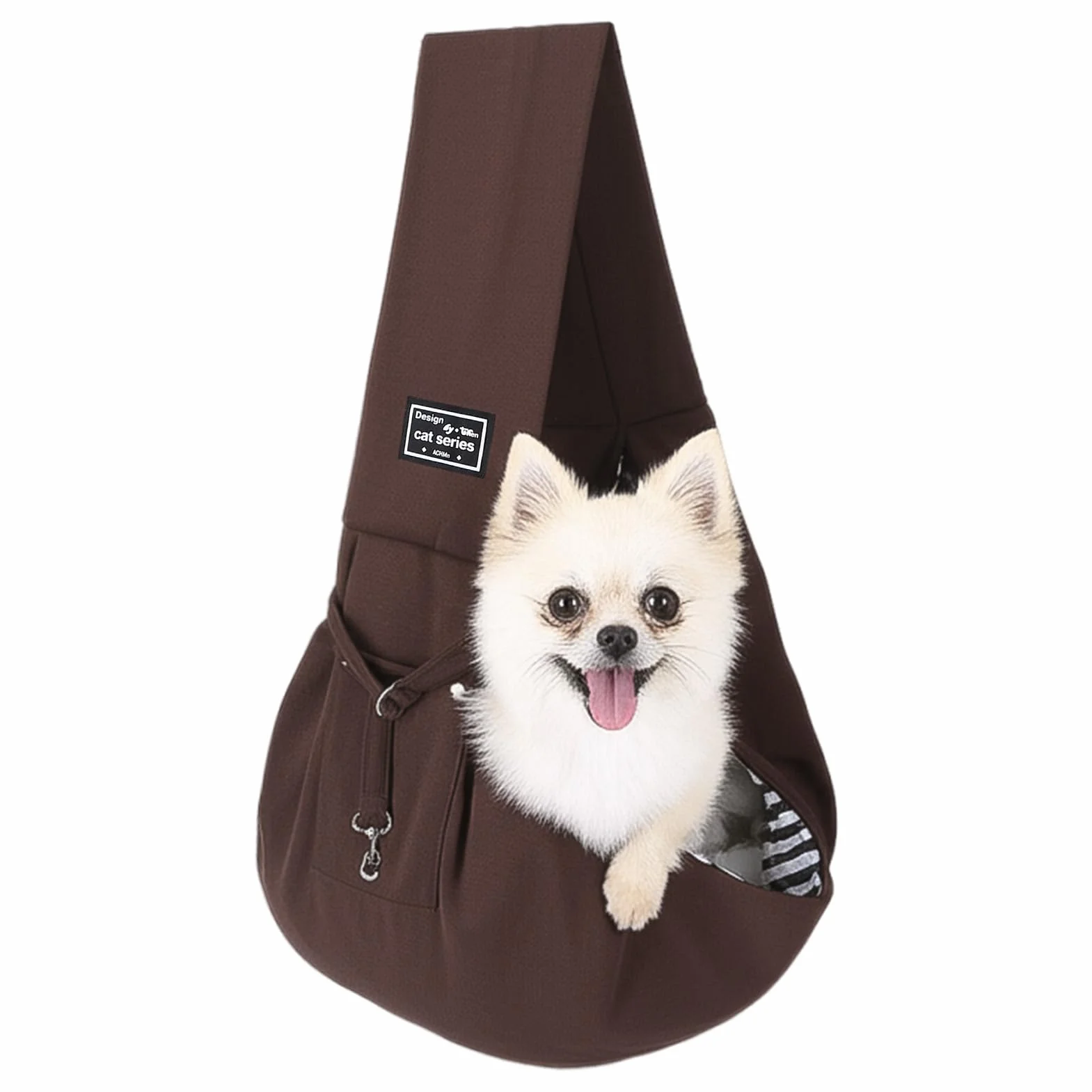 Trasportino reversibile per cani di piccola taglia, fino a 7,5 kg, con moschettone, tracolla per animali domestici, per passeggiate e attività all'aperto, marrone