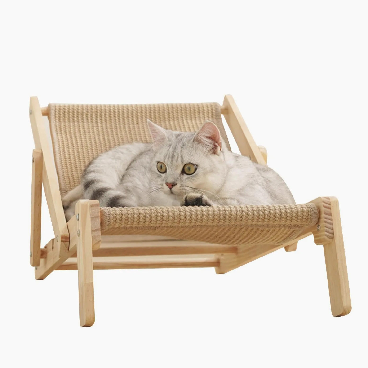 Sedia in sisal per gatti, chaise longue per gatti, amaca per gatti, sedia in cartone sisal | rimovibile con cuscino in sisal, regolabile per gatti interni di piccole dimensioni, medie e grandi