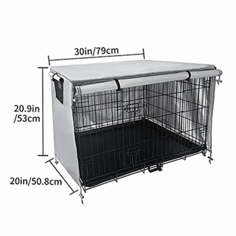 Tettoia per animali domestici in tessuto Oxford 210D grigio 79x50,8 cm per cani all'esterno