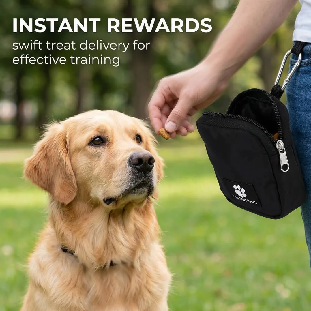 Borsa impermeabile per cani, borsa per cani per addestramento del cane, dispenser di sacchetti integrato, borsa a tracolla regolabile, Allenamento all'aperto (Blk)