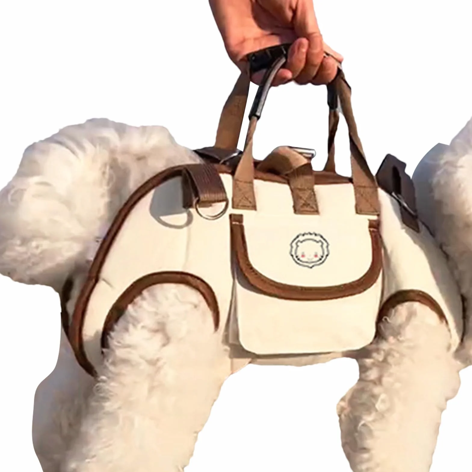 Zaino Porta Cani - Zaino Trasportino per Gatto con Sacchetto per Snack,Borsa Portatile Regolabile per Uscite all'Aperto Camminate Viaggi Escursioni Auto Bici Casa Quotidiana