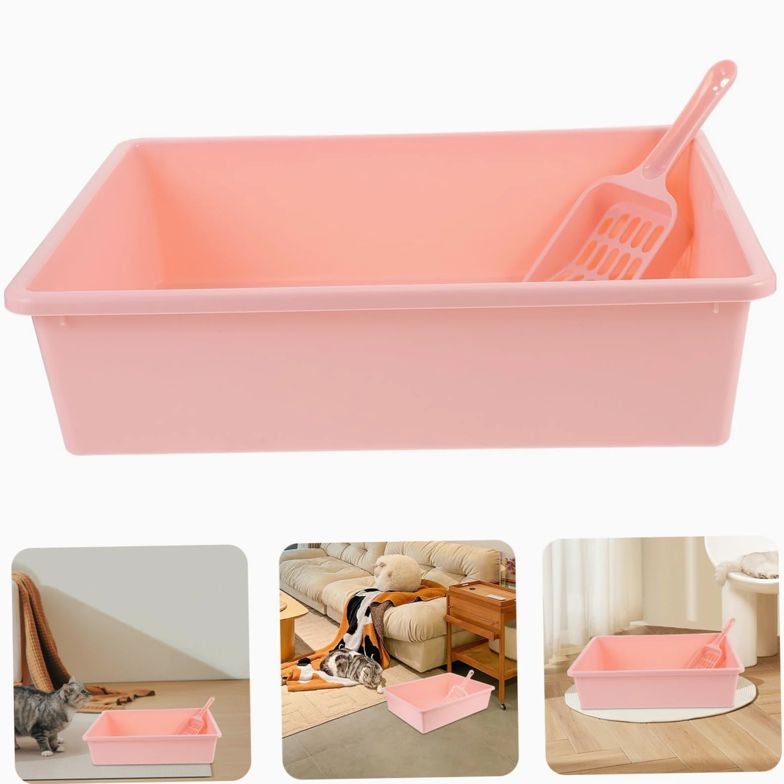 1set Lettiera Per Gatti Portatile Con Scopino Lettiera Per Gatti Di Design Pratico Adatta Per Uso Domestico e Viaggi Piccola Include Scopino Per Pulizia Facile
