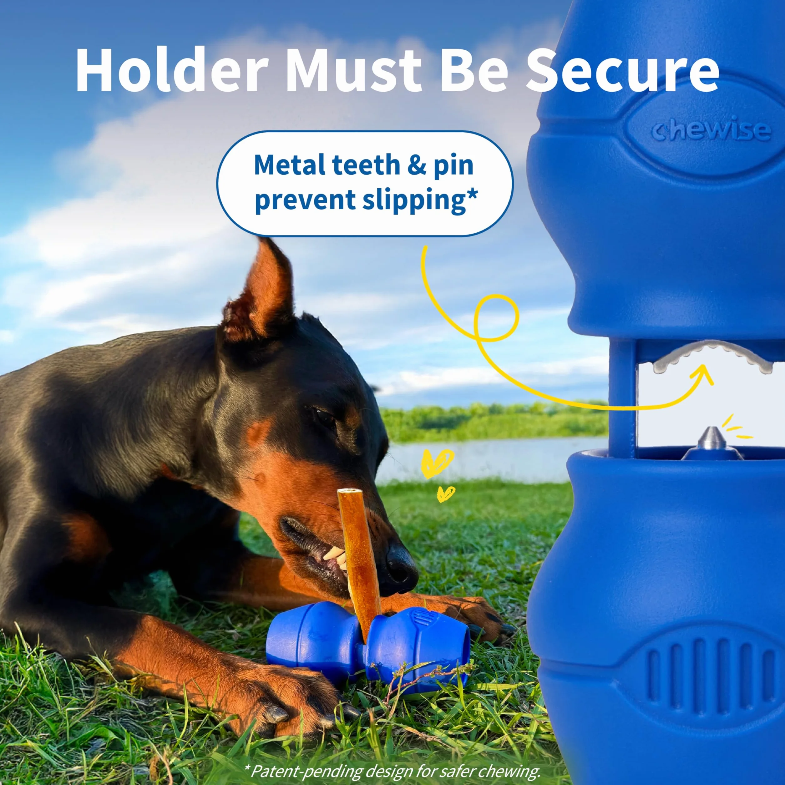 Chewise Supporto per Bastoncini da Masticare per Cani, versione migliorata, resistente e sicuro, dispositivo BPA-free per prevenire il soffocamento, compatibile con vari bastoncini e taglie di cani