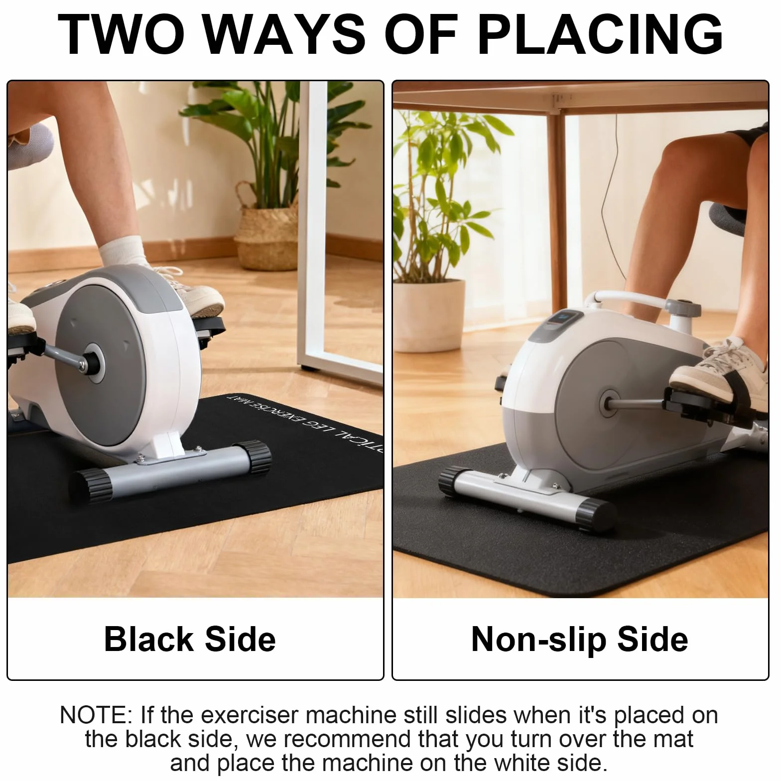 Tappeto Tapis Roulant PVC Spesso, Tappetino Antiscivolo per Palestra in Casa, Tappetino Rulli Bici Fonoisolante Tappetino Antiscivolo per Bicicletta Ellittica per Tapis Roulant Cyclette Ellittica