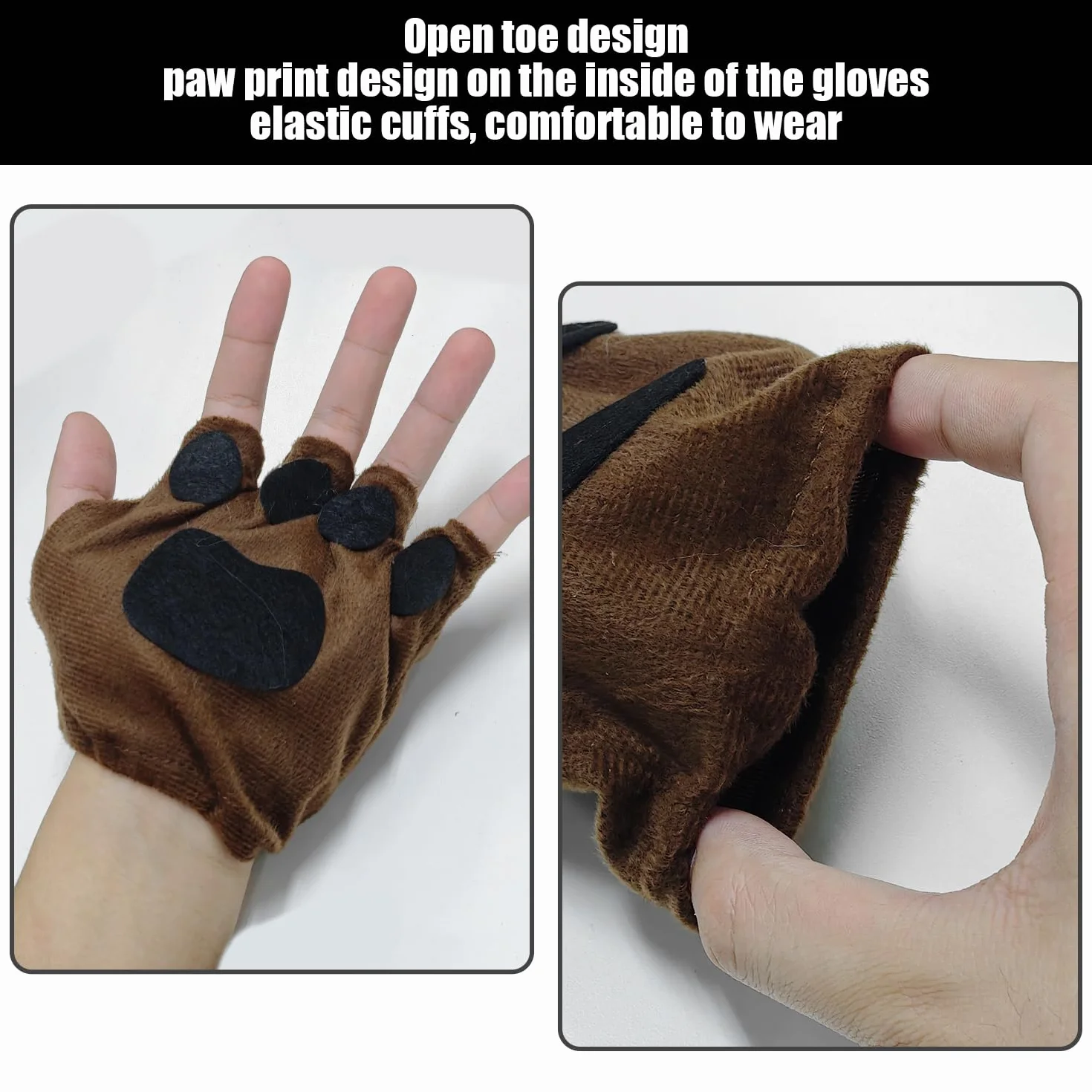 1 Fascia per La Testa, 1 Coda, 1 Naso, 1 Papillon E 1 Paio di Guanti Che Nascondono Le Dita, Accessori per Indumenti per Cani, Accessori per Abbigliamento Creativo.