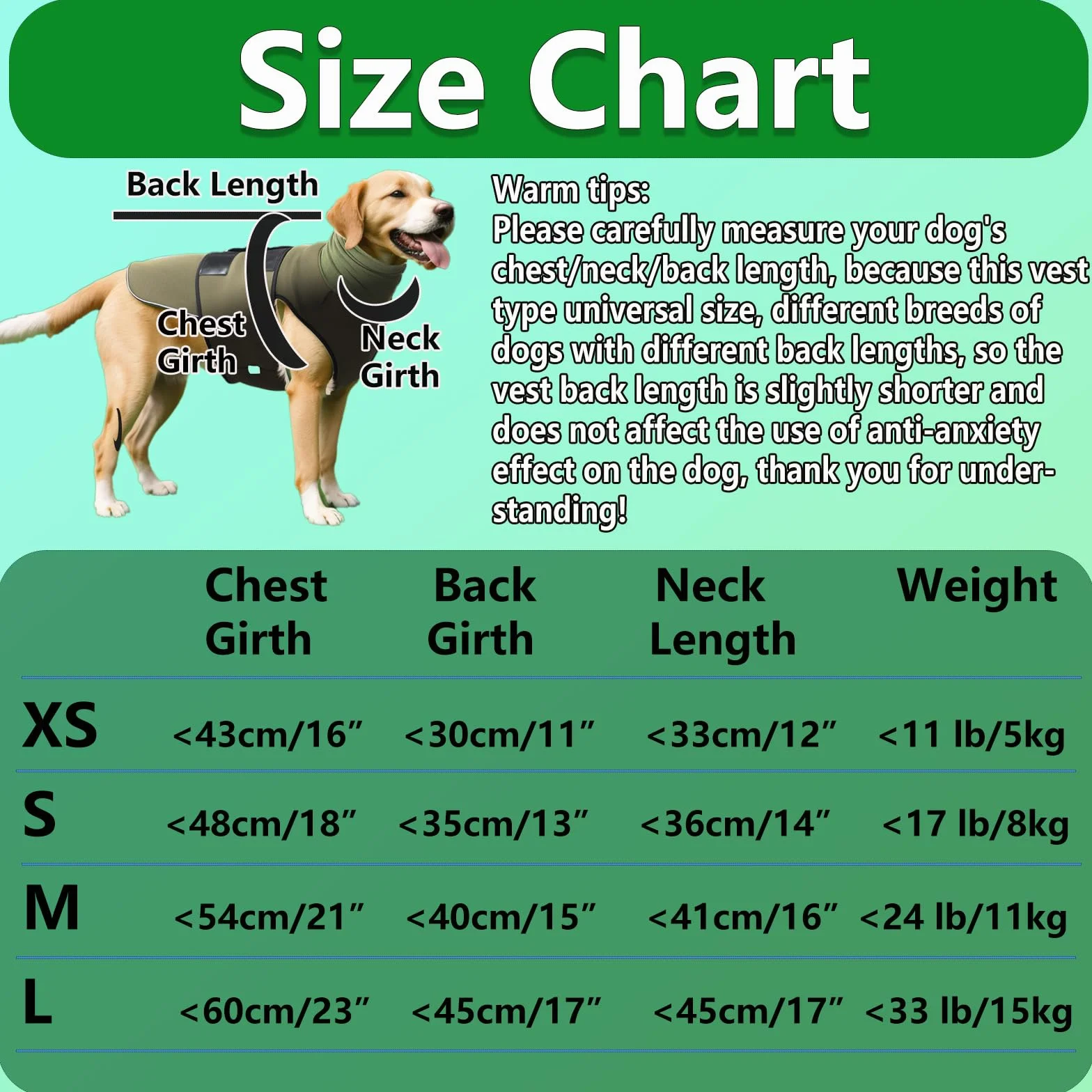 Cappotto Anti Ansia per Cane con Copricapo Giacca Mesh Traspirante Cinghia Regolabile Strisce Riflettenti Calmare L'ansia del Cane (Olive XS)