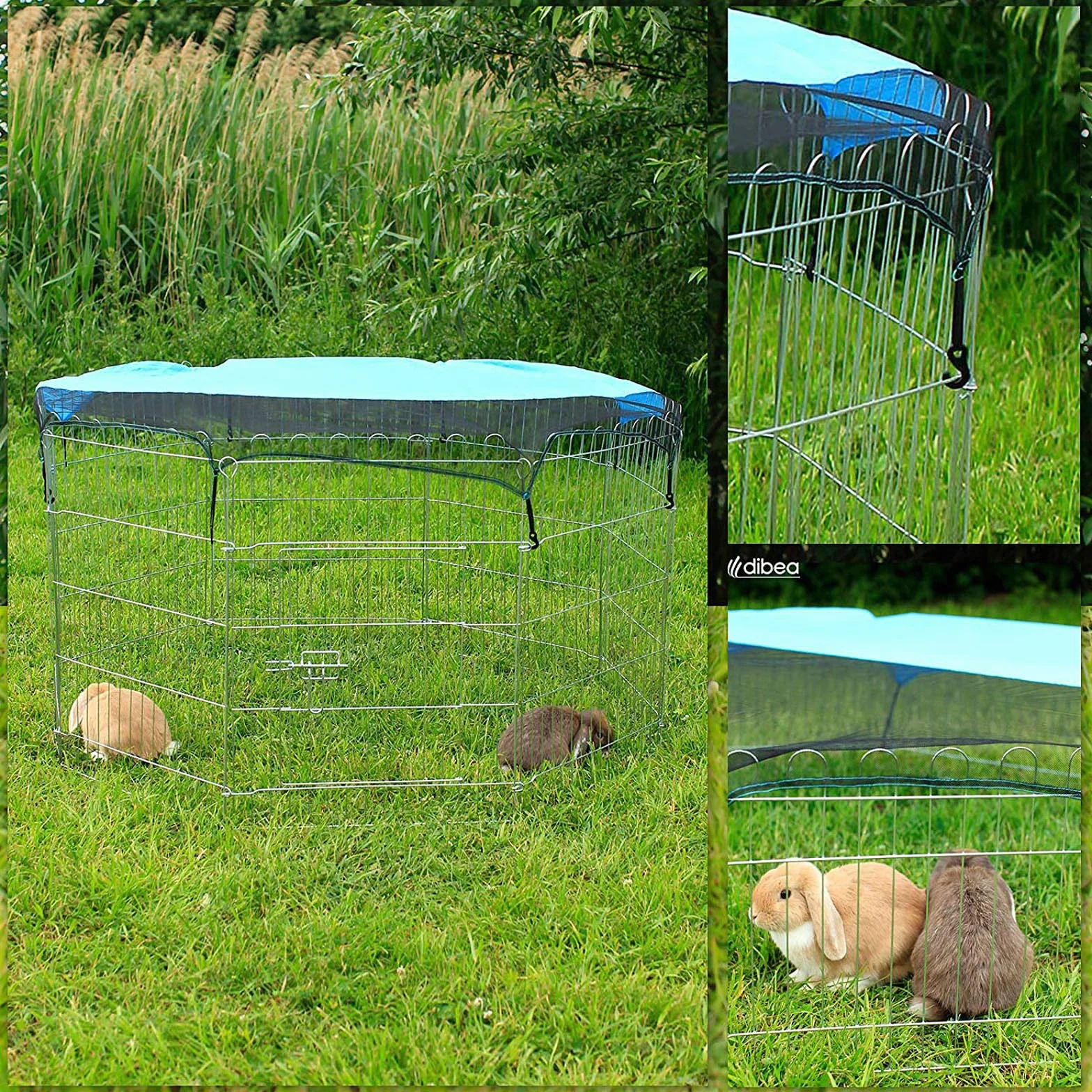 lionto Recinto per Cani Gatti Cuccioli Gabbia per Animali Piccola Taglia 59x78 cm