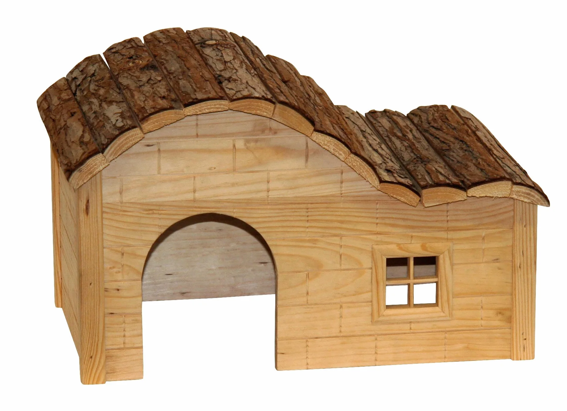Kerbl Pet villetta Welle Nature, cuccia per piccoli animali, casetta per roditori, naturale, 30x20x20 cm, legno, conigli, porcellini d'India, criceti, da rosicchiare, pre-assemblata
