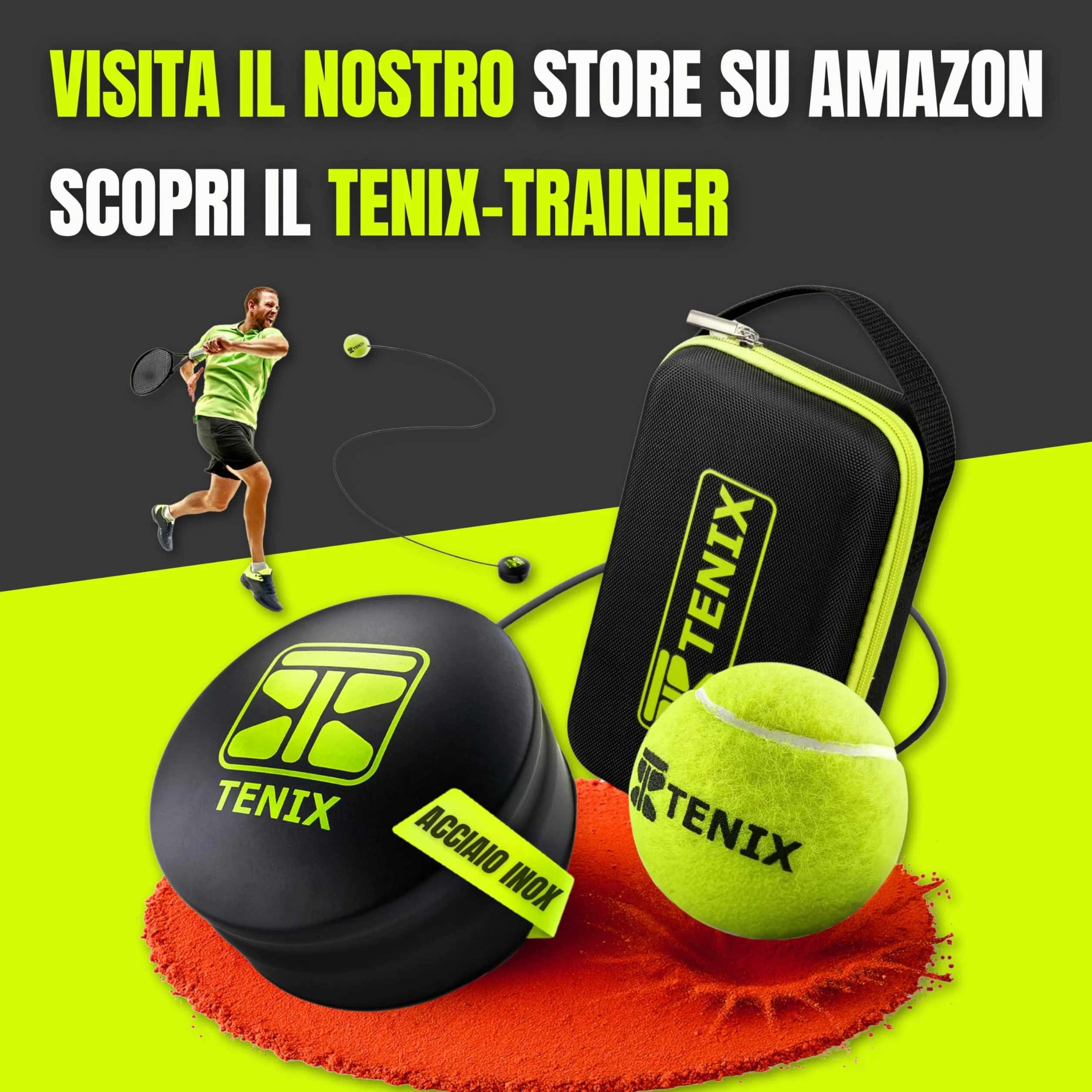 TENIX Set da 3 Palline da Tennis con Corda - Palline di Ricambio per Tennis Trainer con Lattina Pressurizzata