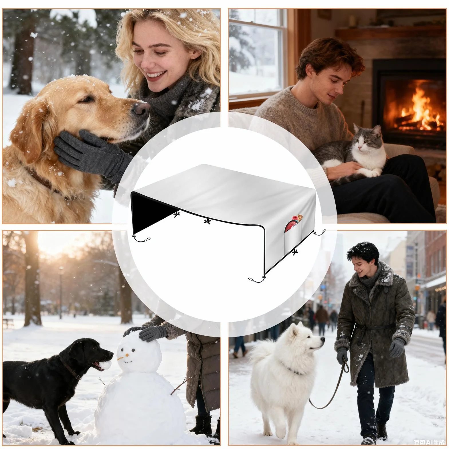 Copertura per cuccia per cani Oxford 210D impermeabile parasole UV antipolvere per recinzione privacy patio campeggio