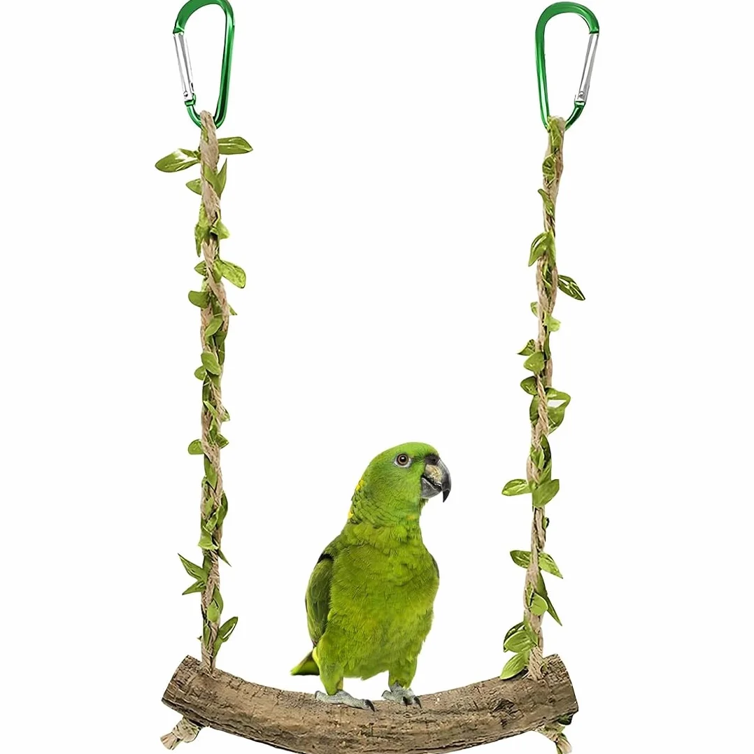 Altalena per Uccelli Giocattolo di Uccelli in Legno,Trespolo per Pappagalli,Giocattolo Altalena per Uccelli,Altalene per Pappagalli,Gabbia dell'Uccello Che Appende i Giocattoli per Uccelli