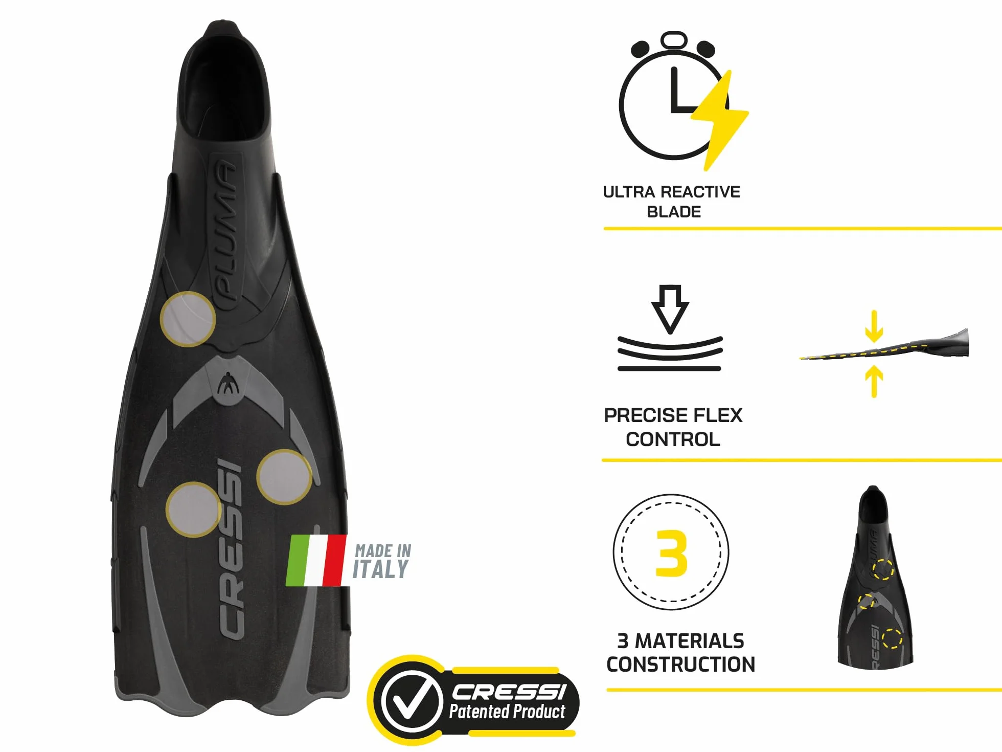 Cressi Pluma Fins do nurkowania, snorkelingu unisex adulto