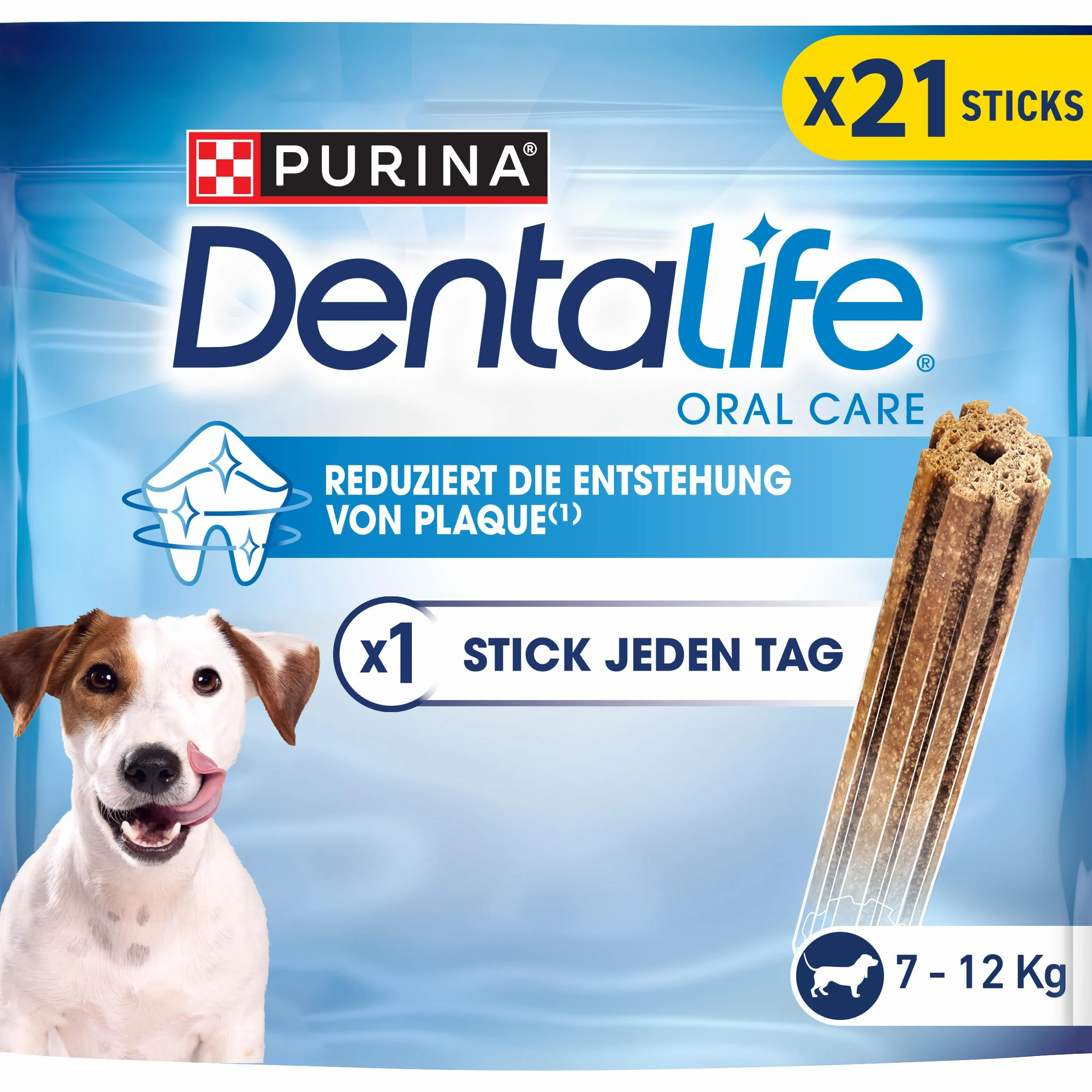 Dentalife Purina snack per la cura dei denti in confezione maxi, per cani di piccola e grande, riduce la formazione di tartaro, 105 bastoncini (5 x 21 da 345 g)