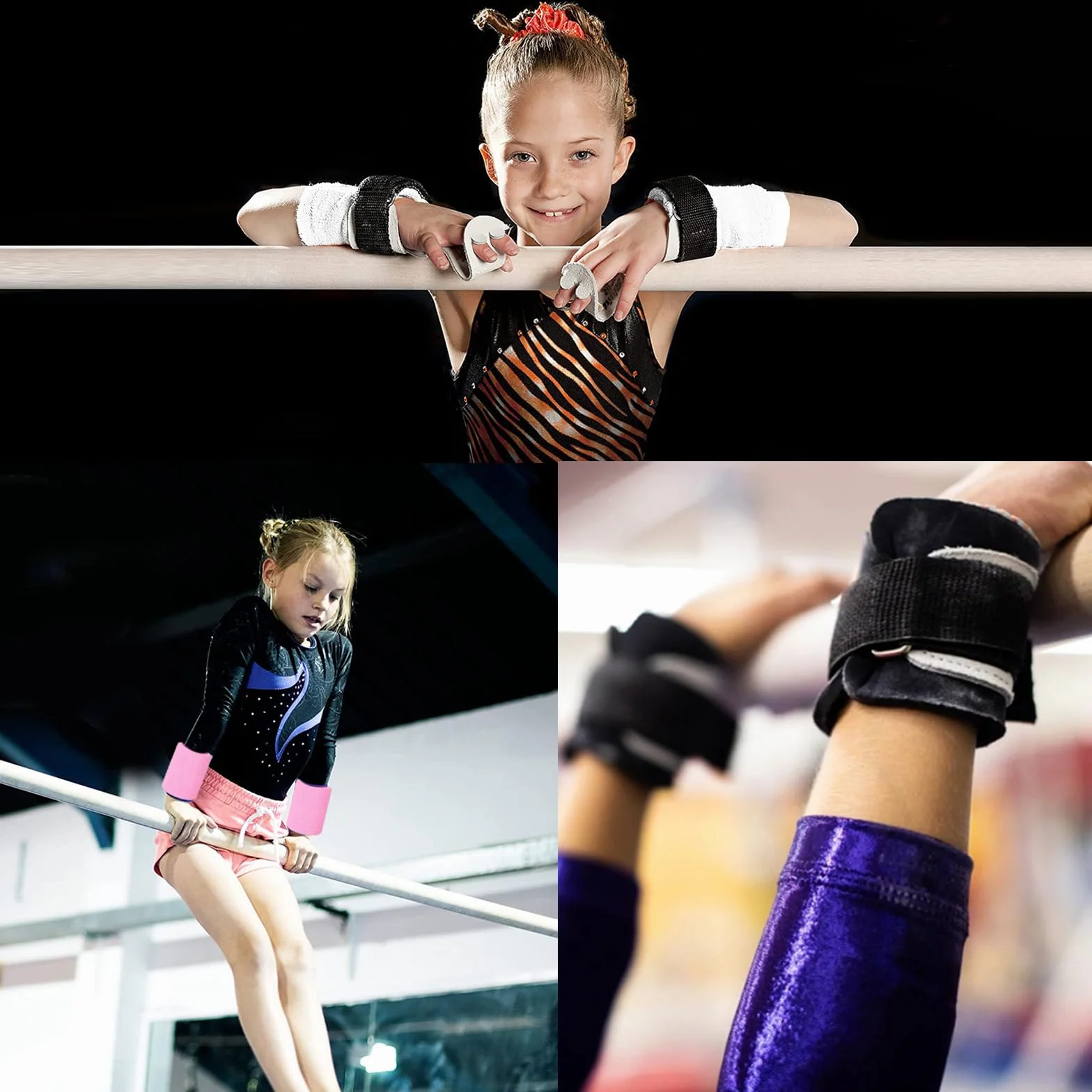 FINGER TEN Set polsini ginnastica con protezioni palmo supporto polso