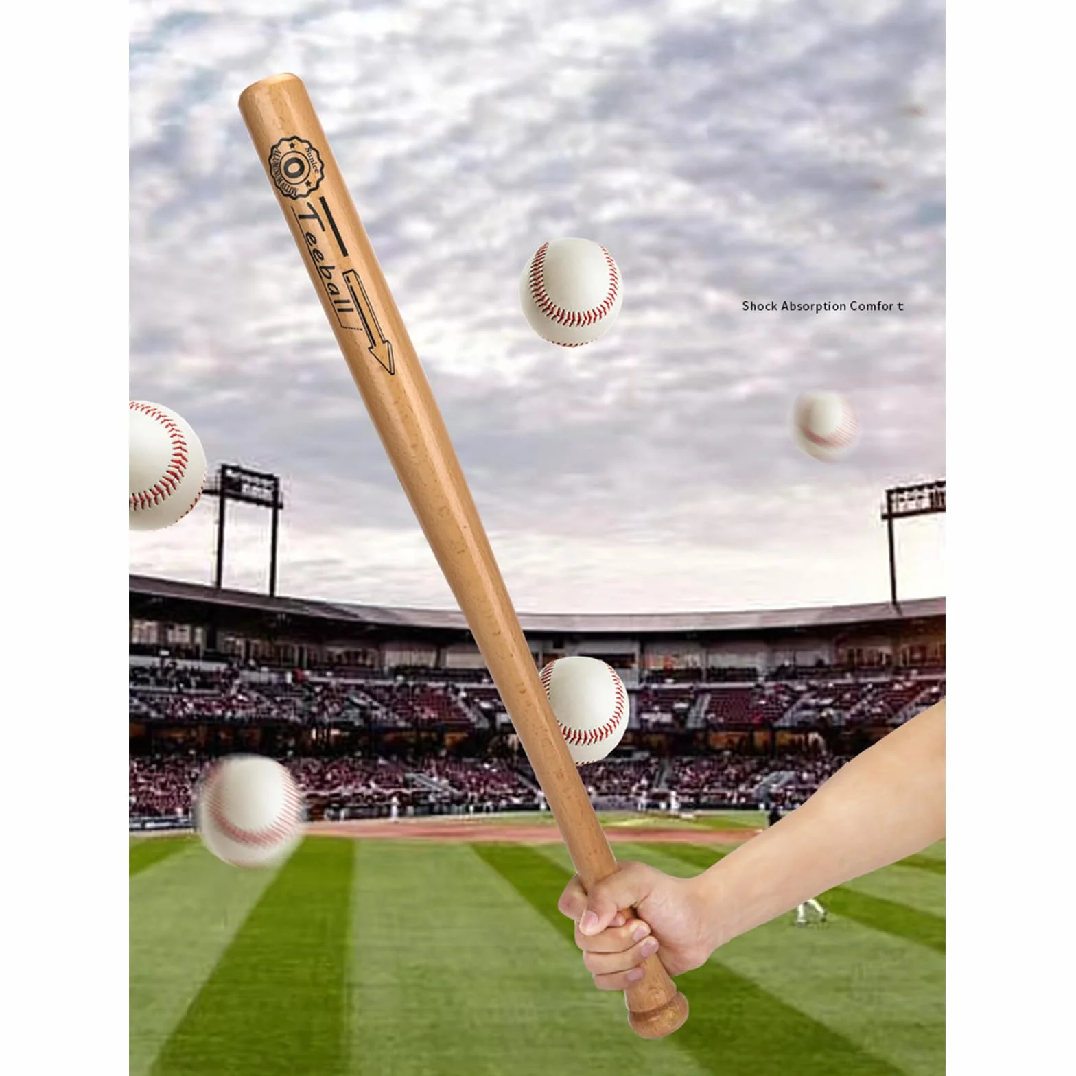 Mazza da Baseball in Legno Duro Professionista - Bastone per Allenamento e Competizione