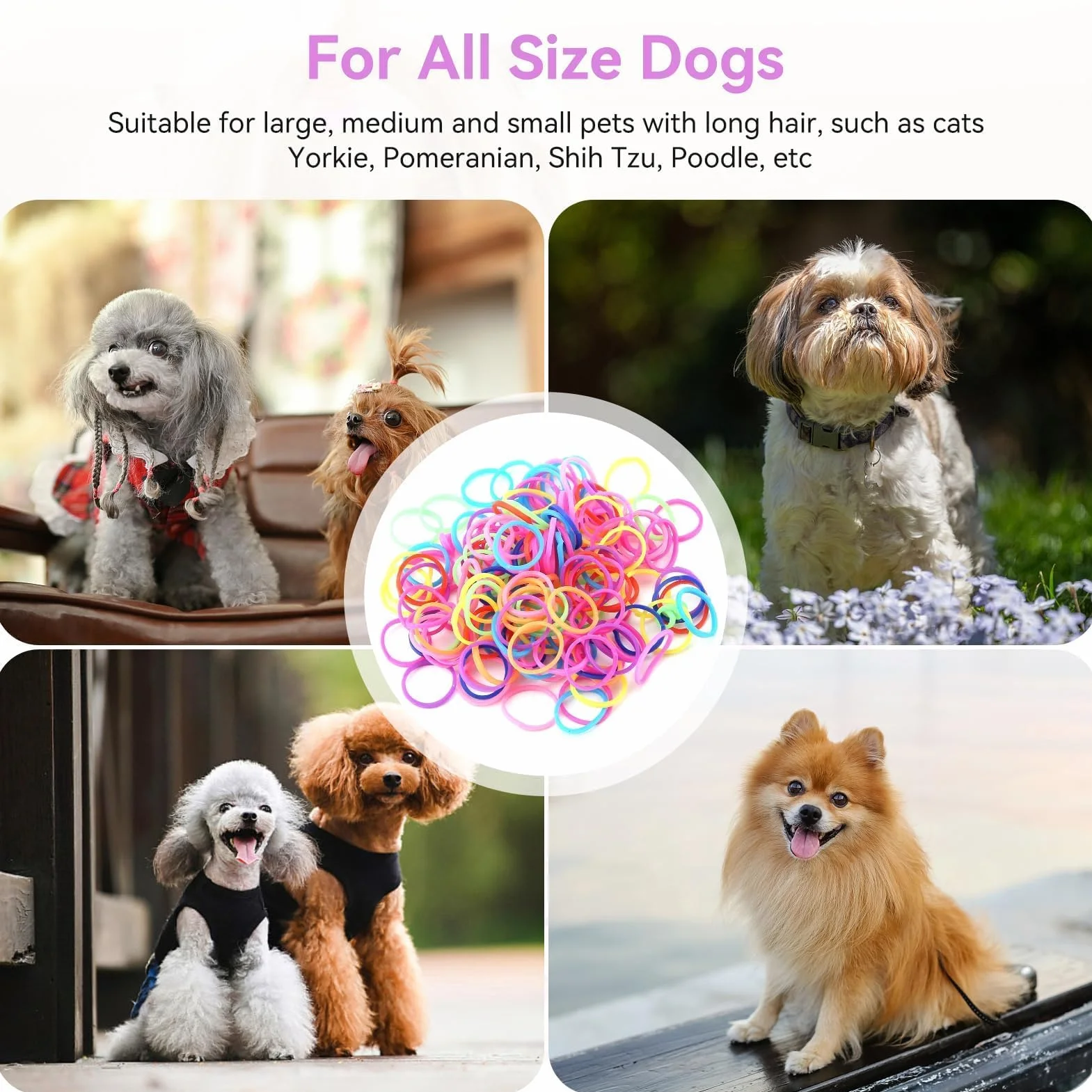 10 Confezioni Elastici per Cani, Elastici Piccoli Coloful Mini Scrunchies per Cani Elastici per Capelli Cravatte per Capelli Accessori per Capelli per Toelettatura Cani Fai da Te per Cani Gatti