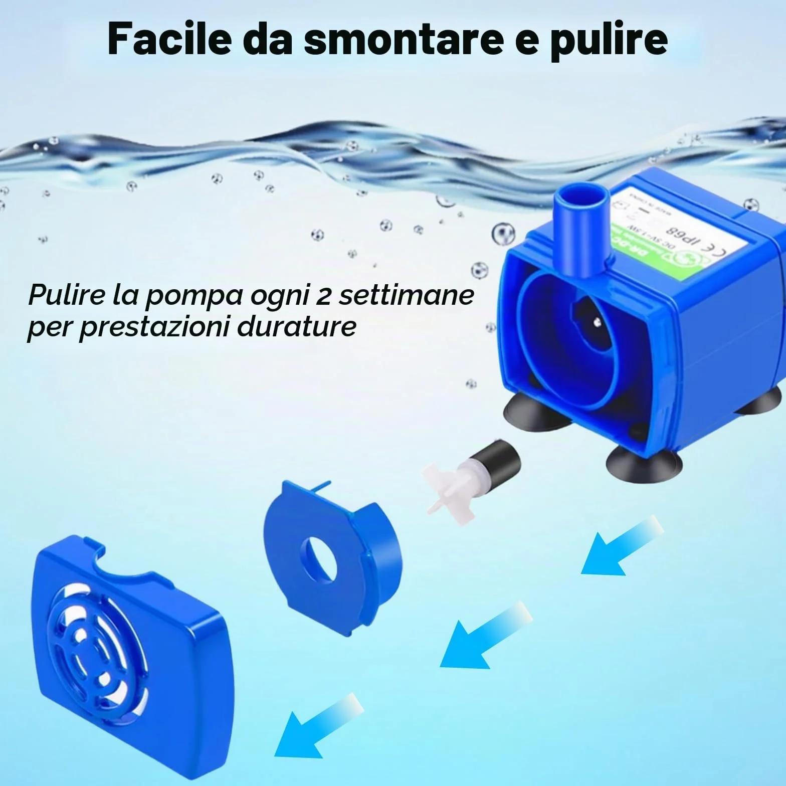 Pompa Fontanella per Gatti, USB Pompa di Ricambio Fontanella Gatti, Ultra Silenziosa, Pompa Acqua per Gatto