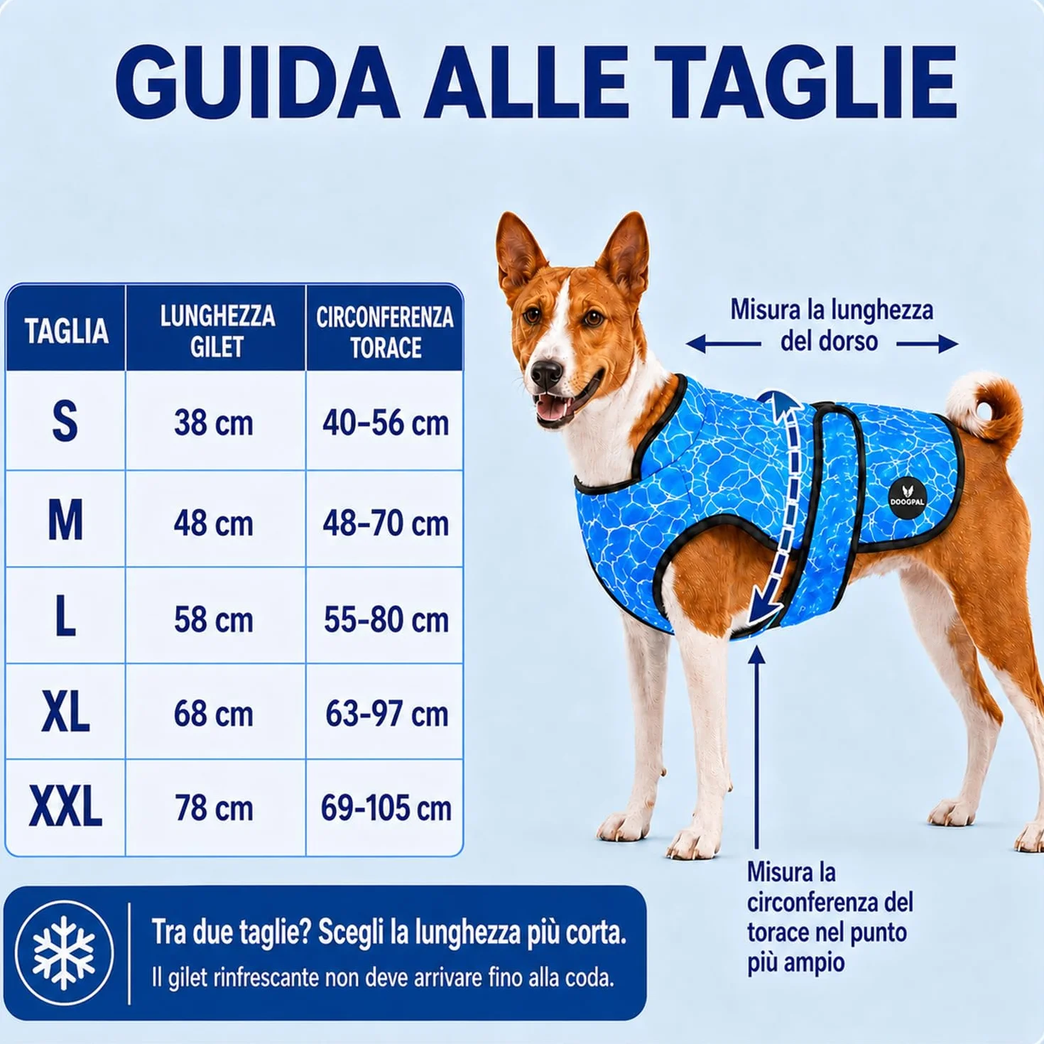 DOGOPAL Gilet Refrigerante per Cani, Giubbotto Rinfrescante Attivato dall'Acqua con Protezione UV, Taglia XL, Blu