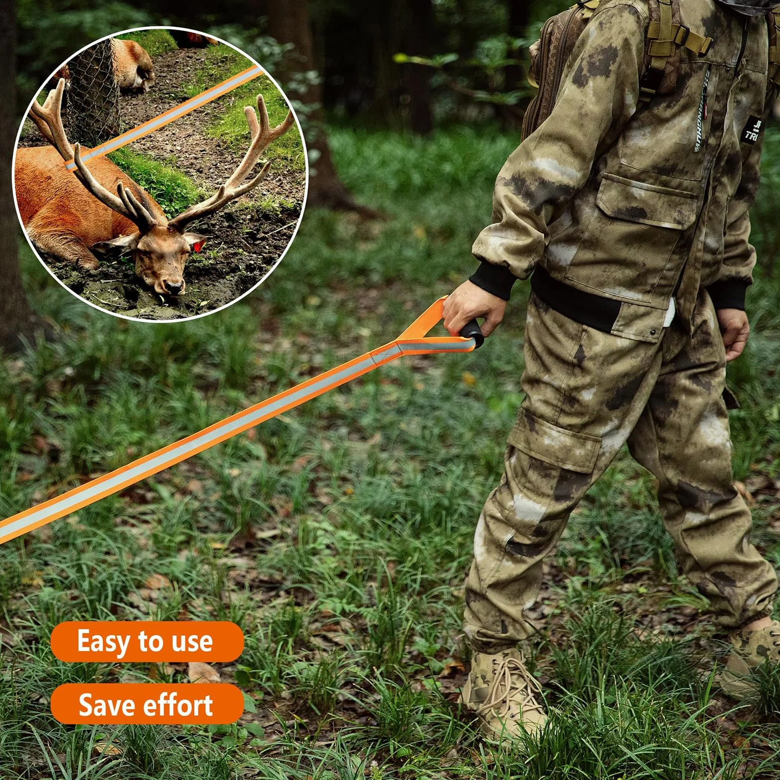 Corda da Traino per Cervi Riflettente in Nylon per Cacciatori