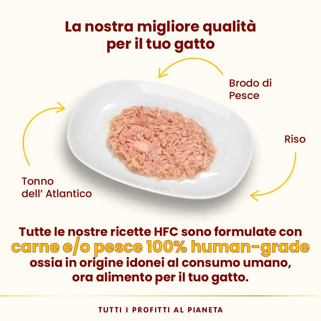 Almo Nature HFC Natural Alimento Umido per Gatti Tonno Dell'Atlantico 70g Confezione da 6