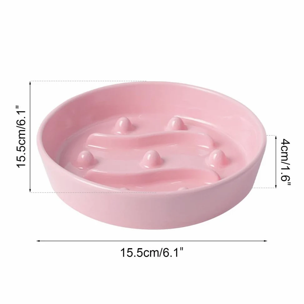 Ciotole Anti Ingozzamento per Cani, Ciotola Gatti in Ceramica con Alimentazione Lenta, Ciotole Cane Antiscivolo, per Animali di Piccola, Media, Taglia