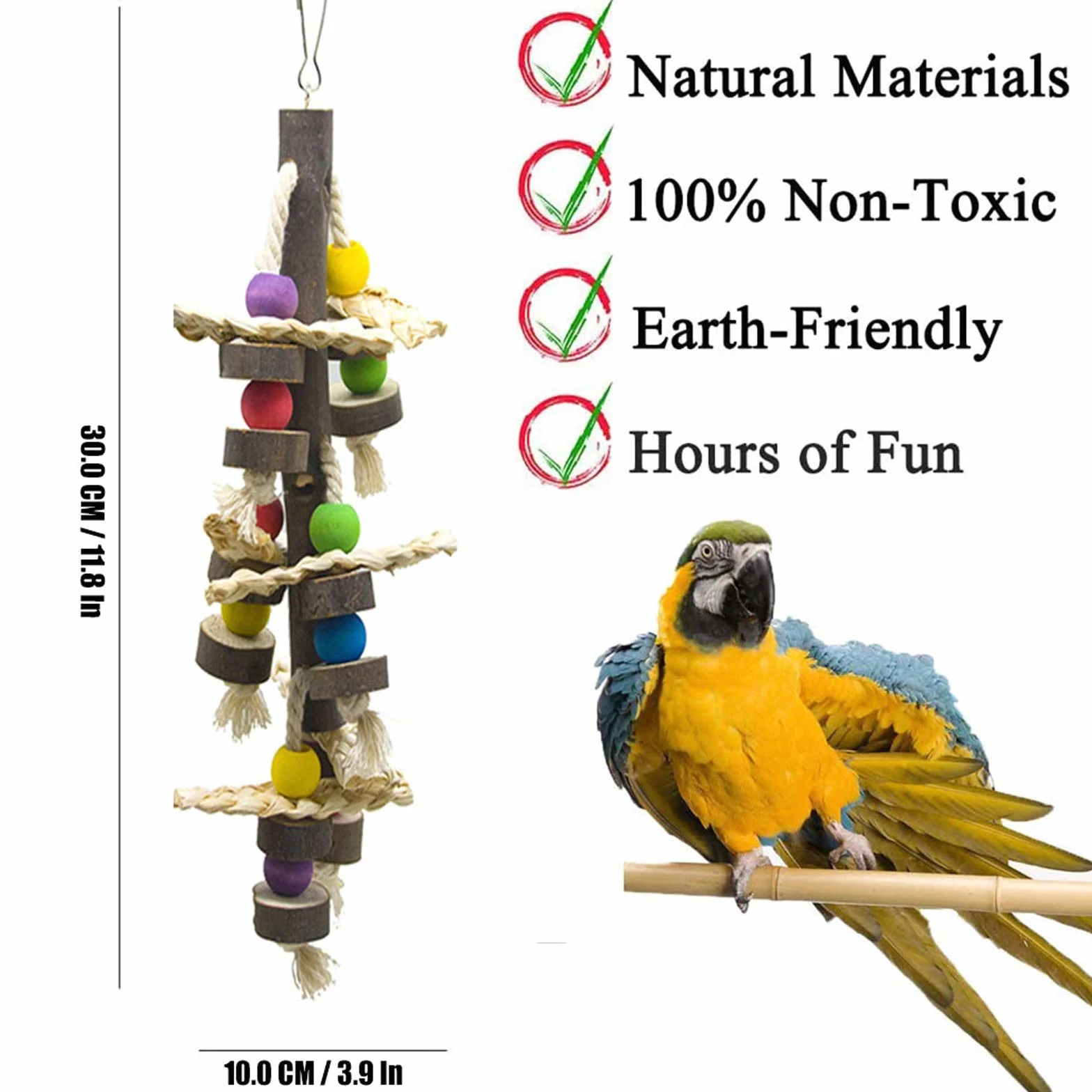 Pappagallo Uccelli 7 Pezzi Colorati Altalena Gabbia per Piccoli Parrocchetti Cockatiels Conures