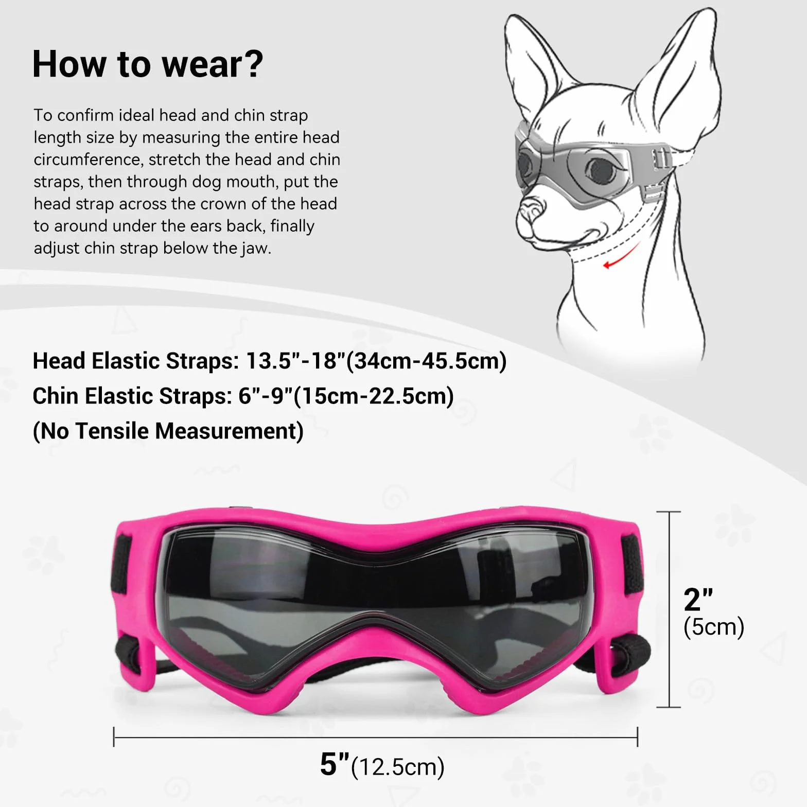 Occhiali da Sole per Cani Occhiali Protettivi per Cani Occhiali da Sole Anti-UV Protezione per gli Occhi per Cani Piccoli/Medi - Rosa