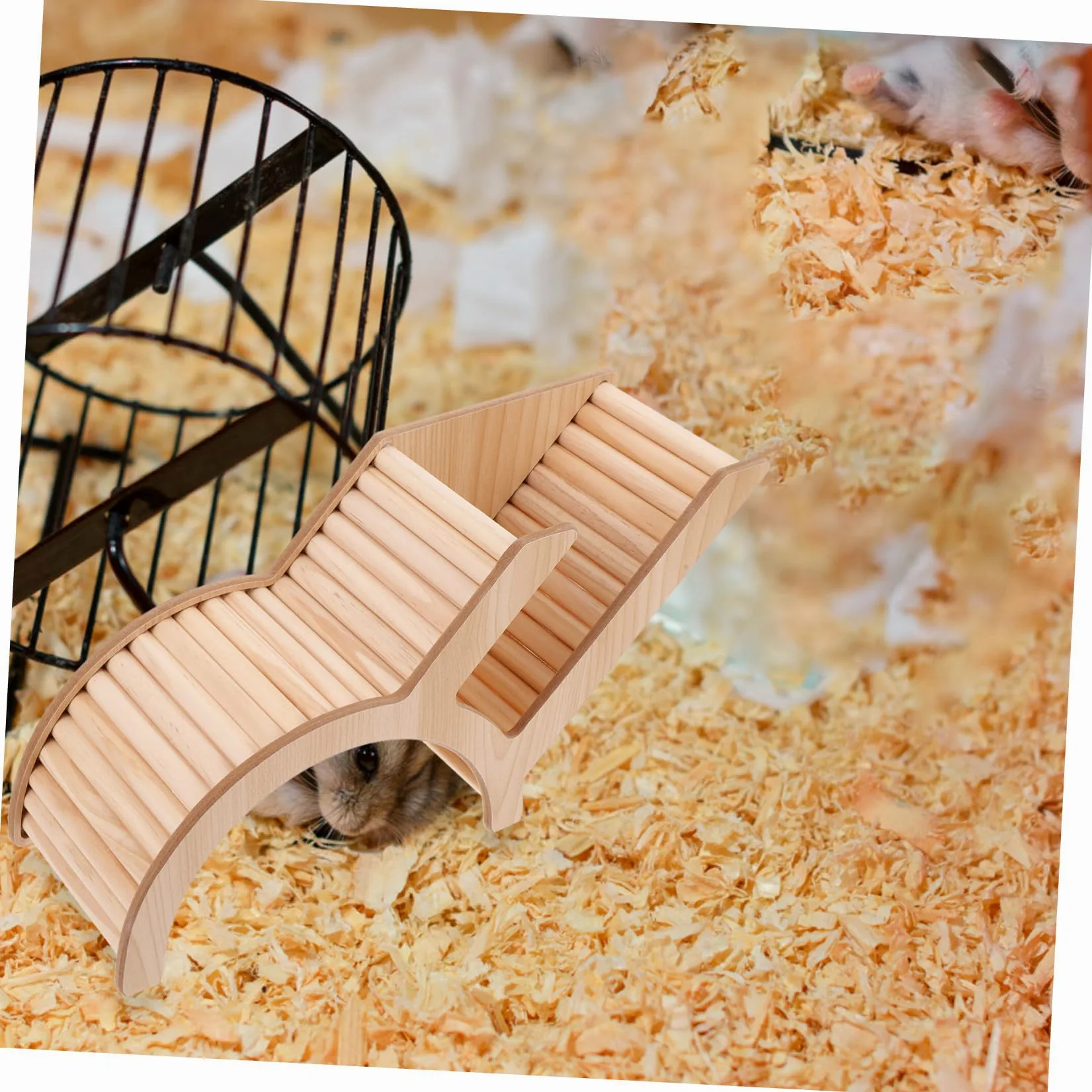 Casetta in Legno per Criceti Tunnel Arco Nascondiglio Casa per Piccoli Animali Accessori Gabbia Decorazione Habitat