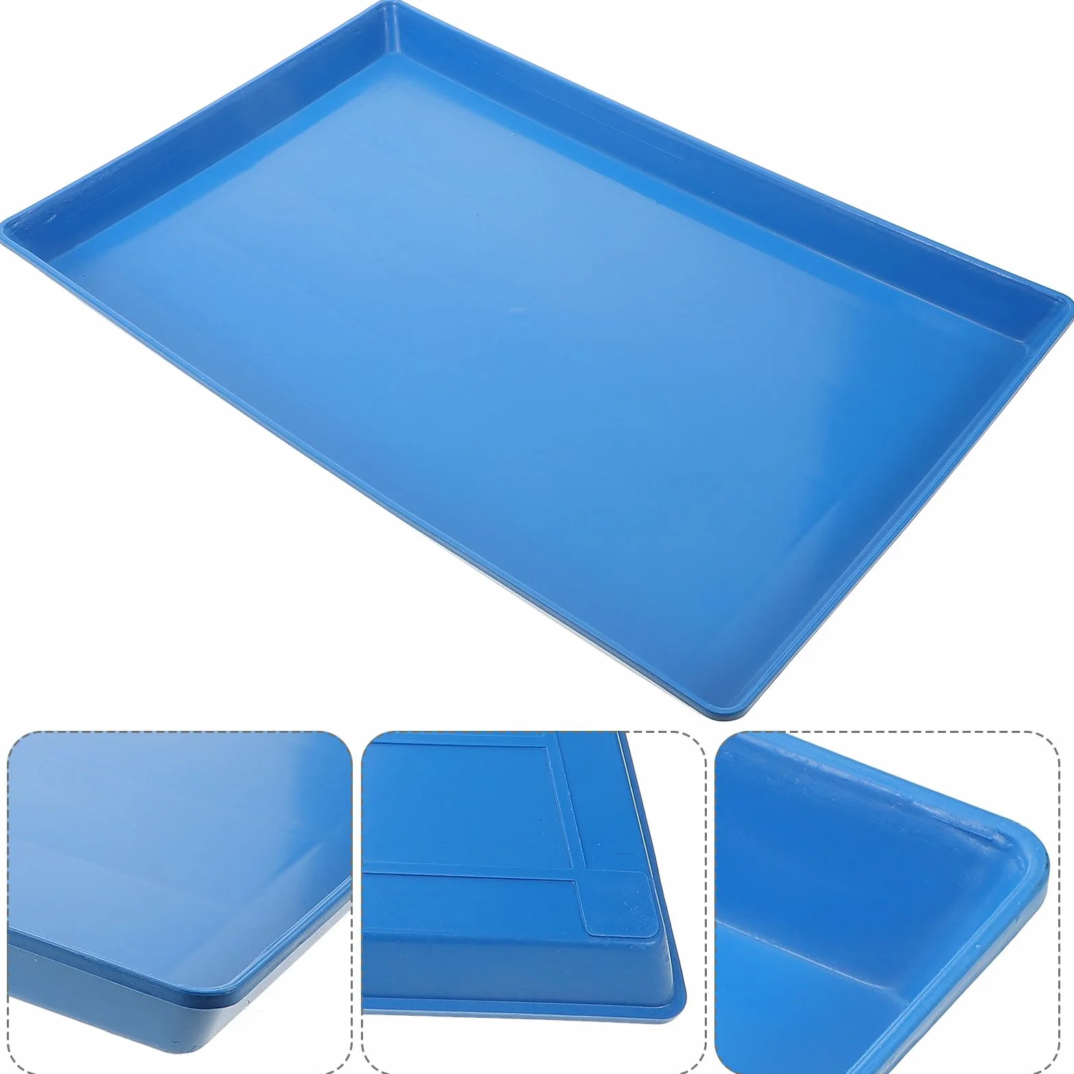 Vassoio per Escrementi in Plastica Bordi Alti 44x29x3 cm per Cani e Conigli