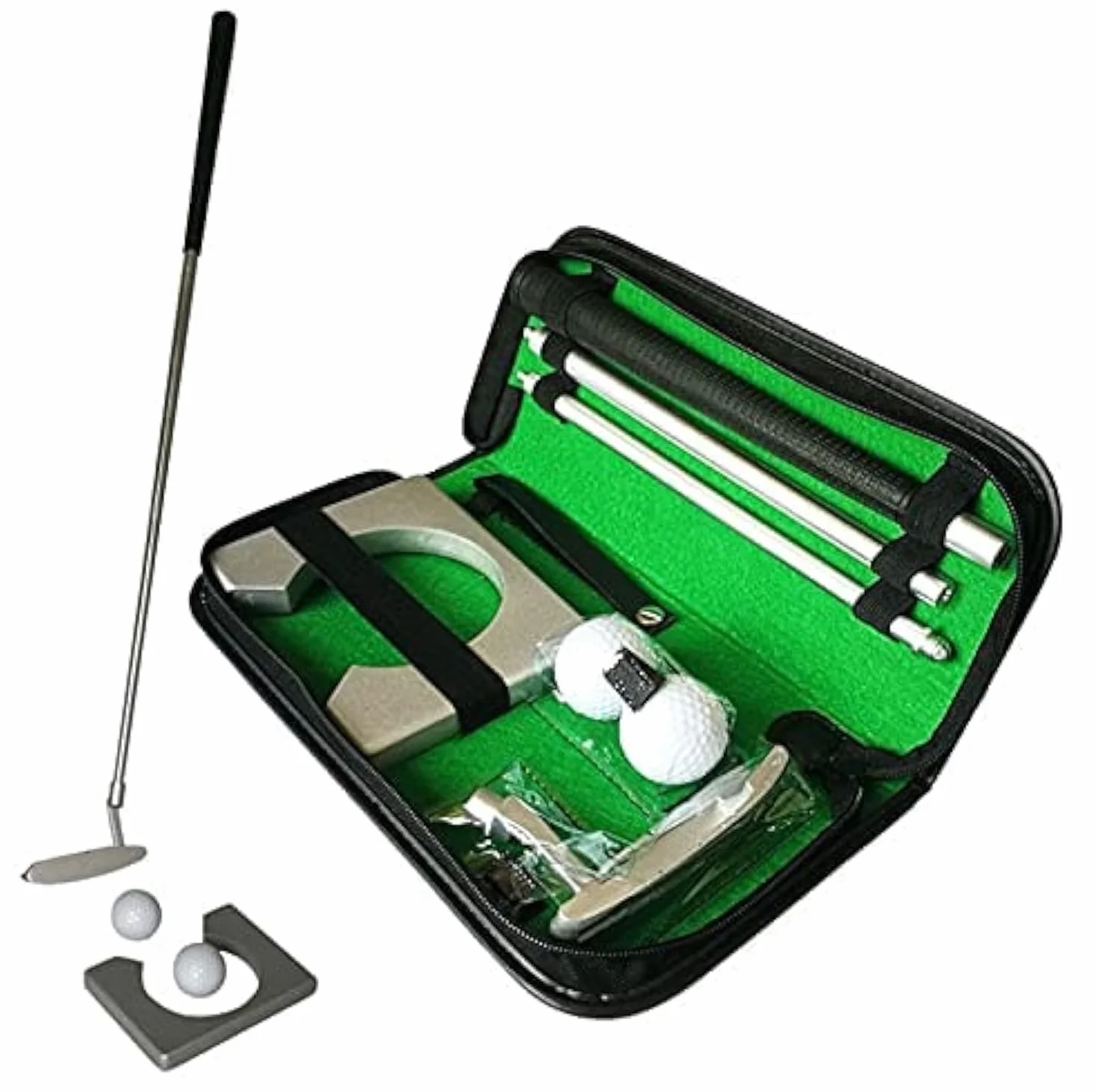 Golf Putting Cup, Putter da Golf, Indoor Practice Training Club Kit Putter Set con Palline e Borsa, Attrezzatura da Allenamento da Golf, per gli Appassionati di Golf